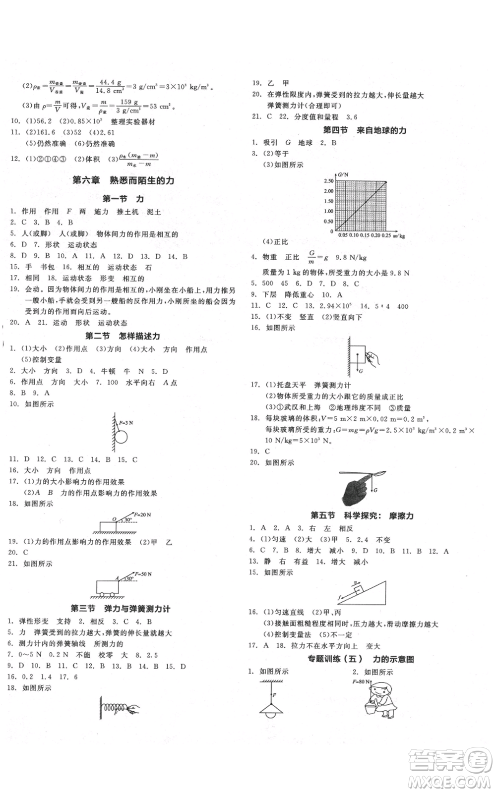 天津人民出版社2021全品作業(yè)本八年級(jí)上冊(cè)物理滬科版安徽專版參考答案