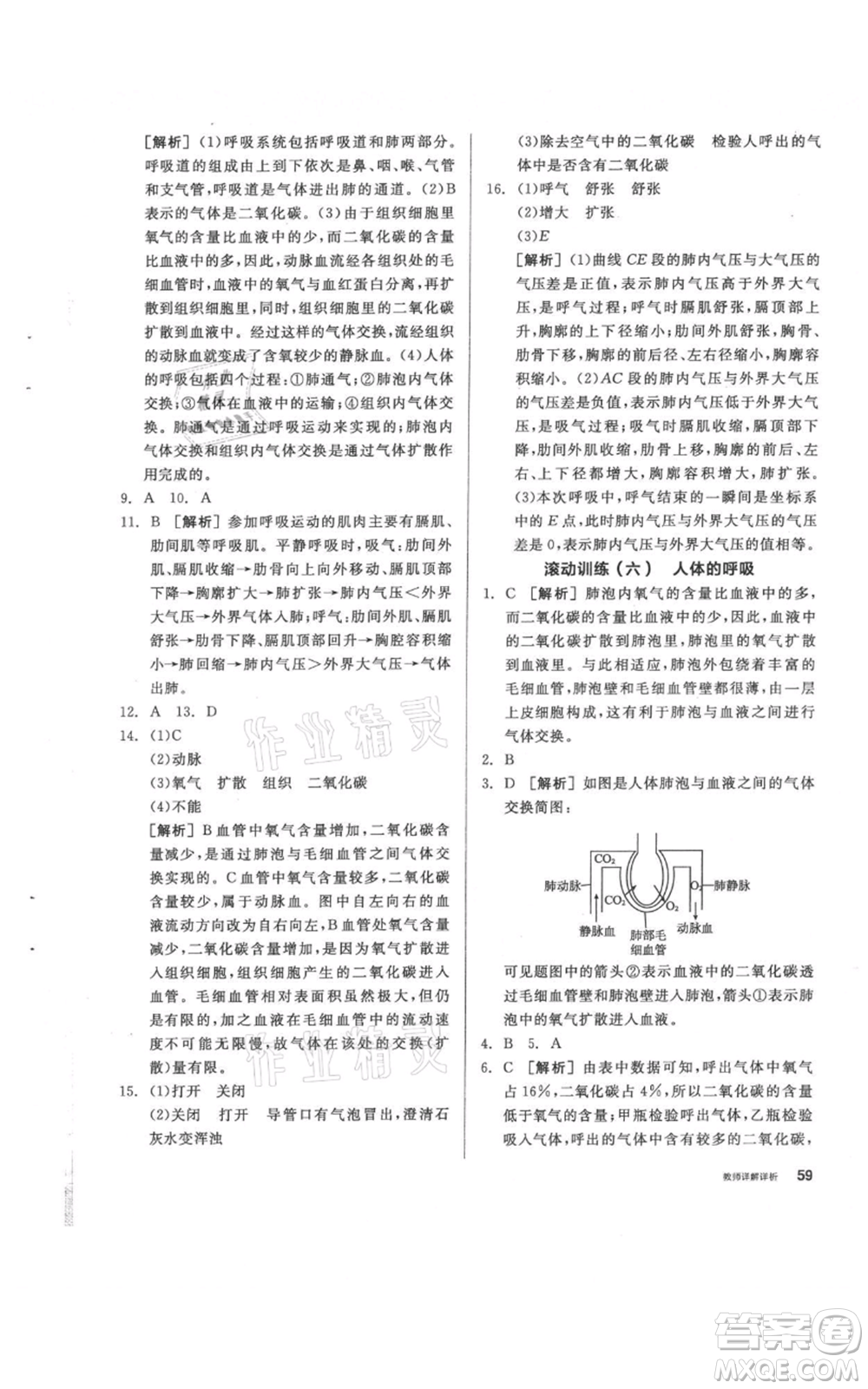 陽光出版社2021全品作業(yè)本八年級(jí)上冊(cè)科學(xué)華師大版參考答案