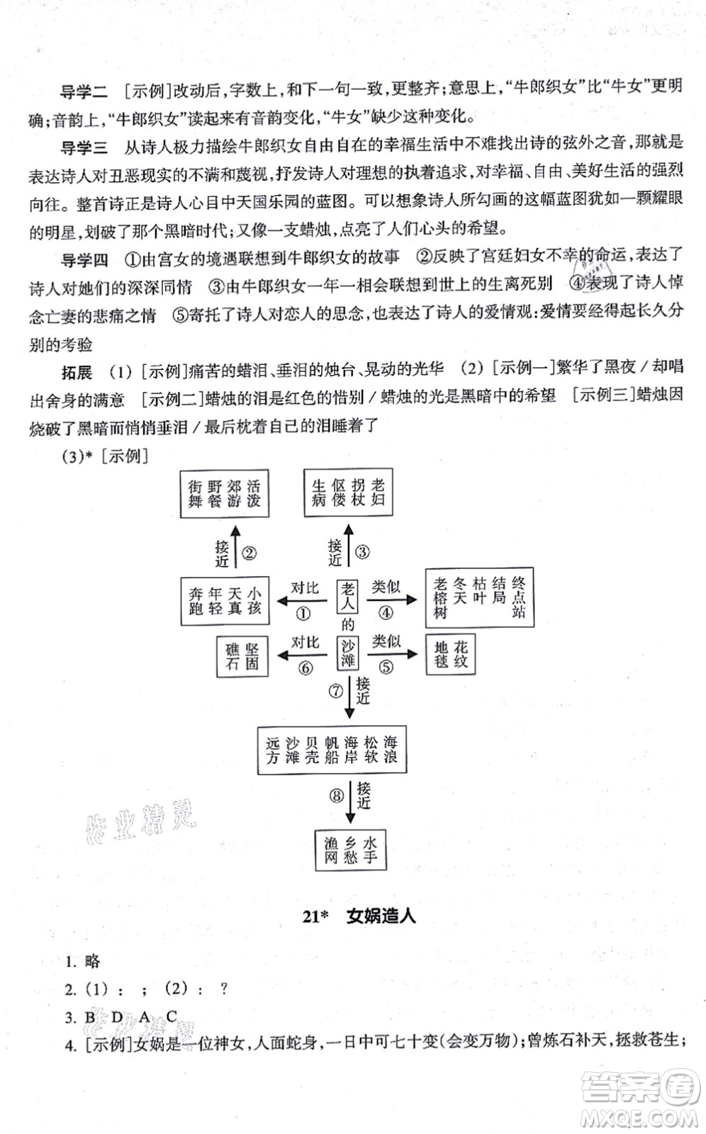 浙江教育出版社2021語(yǔ)文作業(yè)本七年級(jí)上冊(cè)人教版答案