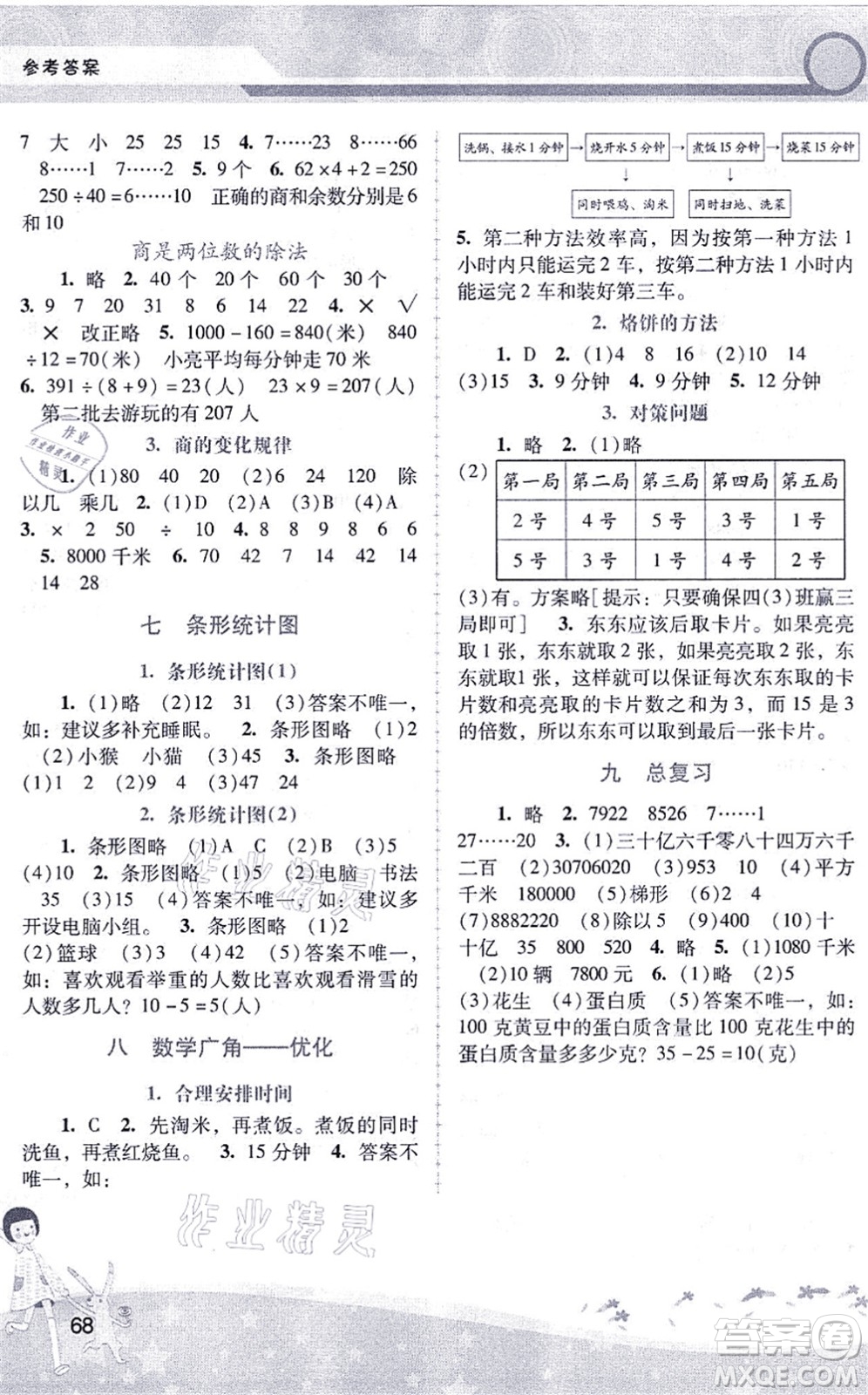 廣西師范大學出版社2021新課程學習輔導四年級數學上冊人教版中山專版答案