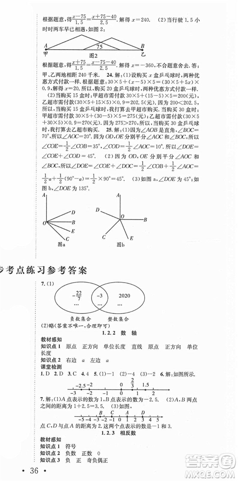 合肥工業(yè)大學(xué)出版社2021七天學(xué)案學(xué)練考七年級數(shù)學(xué)上冊RJ人教版答案