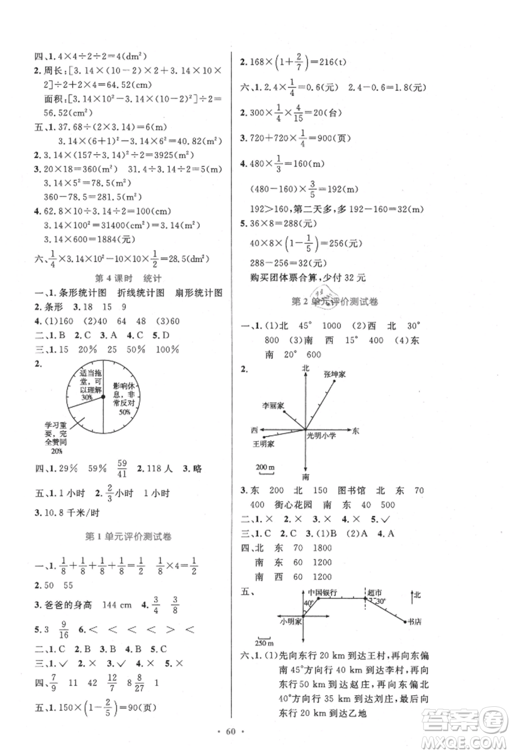 人民教育出版社2021小學(xué)同步測(cè)控優(yōu)化設(shè)計(jì)六年級(jí)數(shù)學(xué)上冊(cè)人教版增強(qiáng)版內(nèi)蒙古專(zhuān)版參考答案