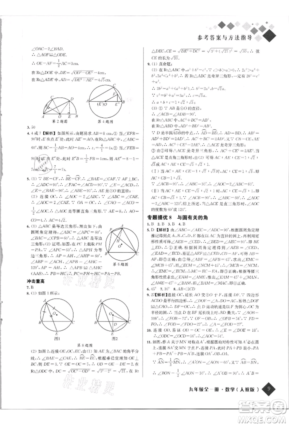 延邊人民出版社2021勵(lì)耘新培優(yōu)九年級(jí)數(shù)學(xué)人教版參考答案