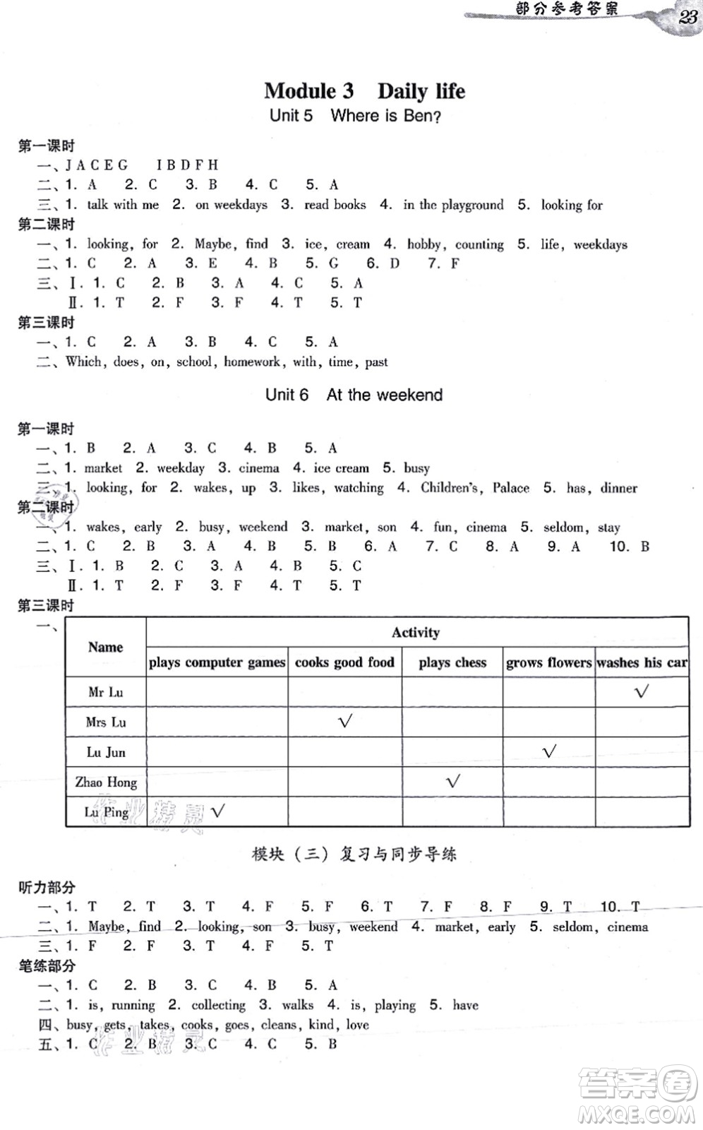 新世紀(jì)出版社2021雙基同步導(dǎo)學(xué)導(dǎo)練五年級(jí)英語(yǔ)上冊(cè)教科版廣州專版答案