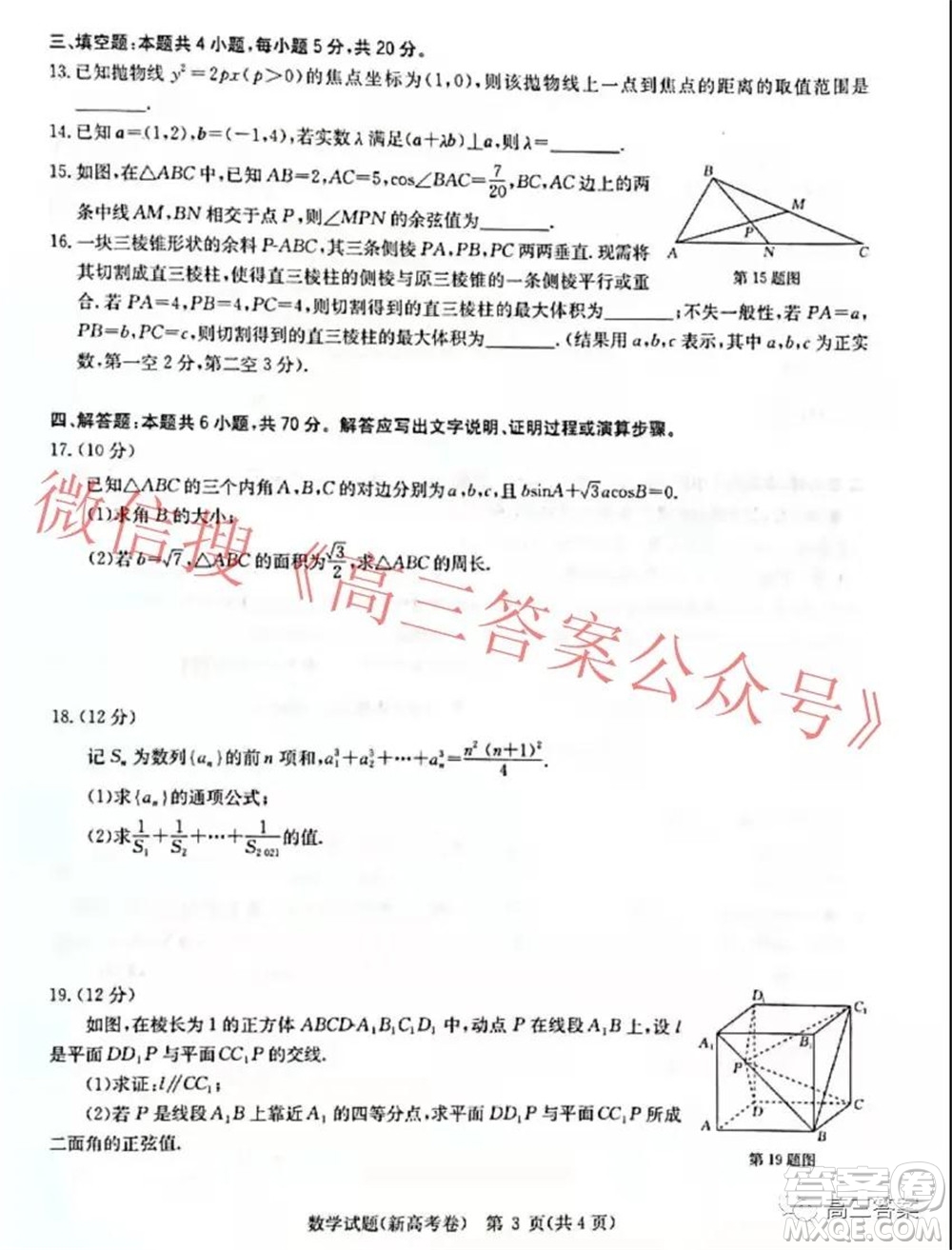 華大新高考聯(lián)盟2022屆高三11月教學(xué)質(zhì)量測評數(shù)學(xué)試題及答案