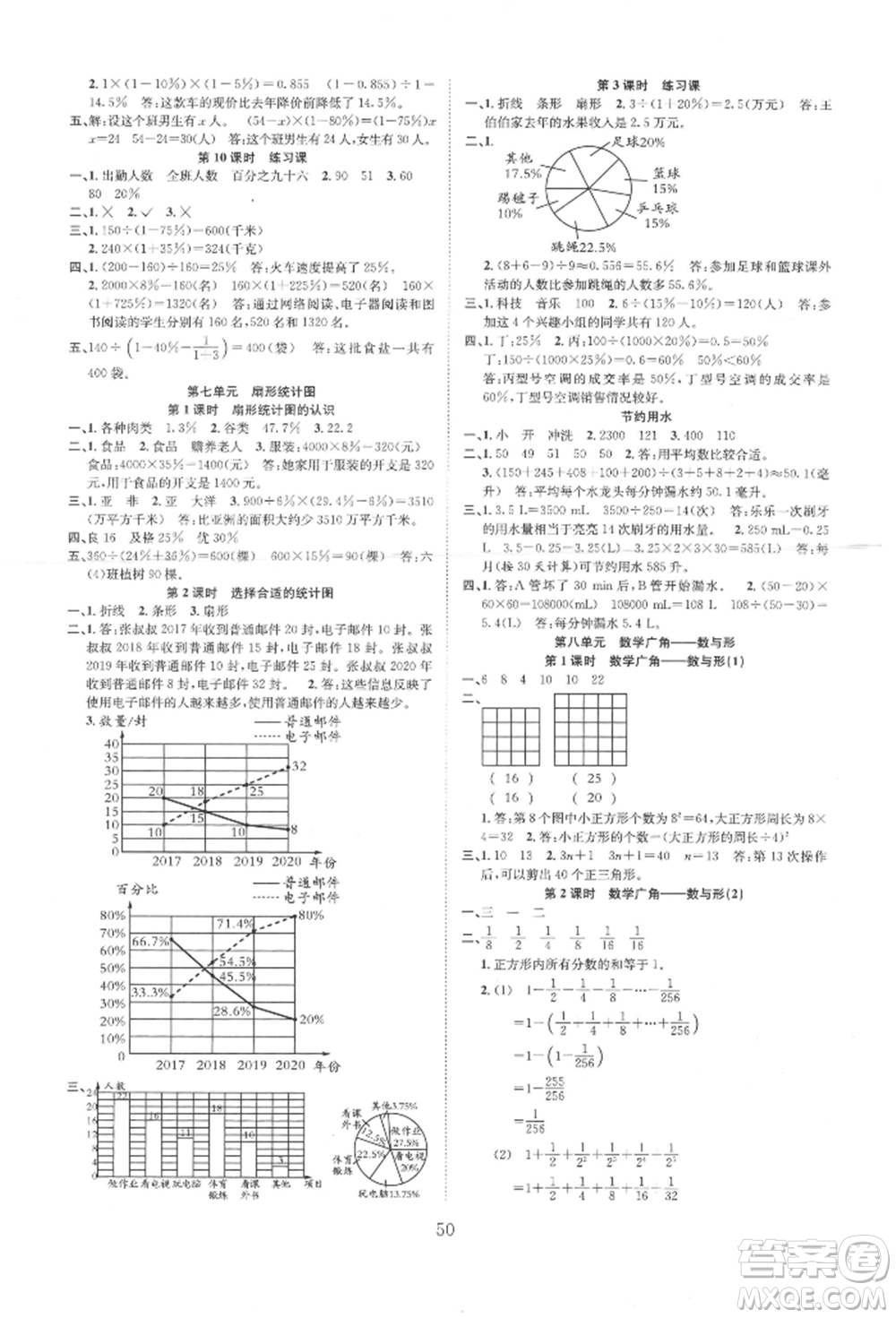 安徽人民出版社2021新經(jīng)典練與測六年級數(shù)學(xué)上冊人教版參考答案