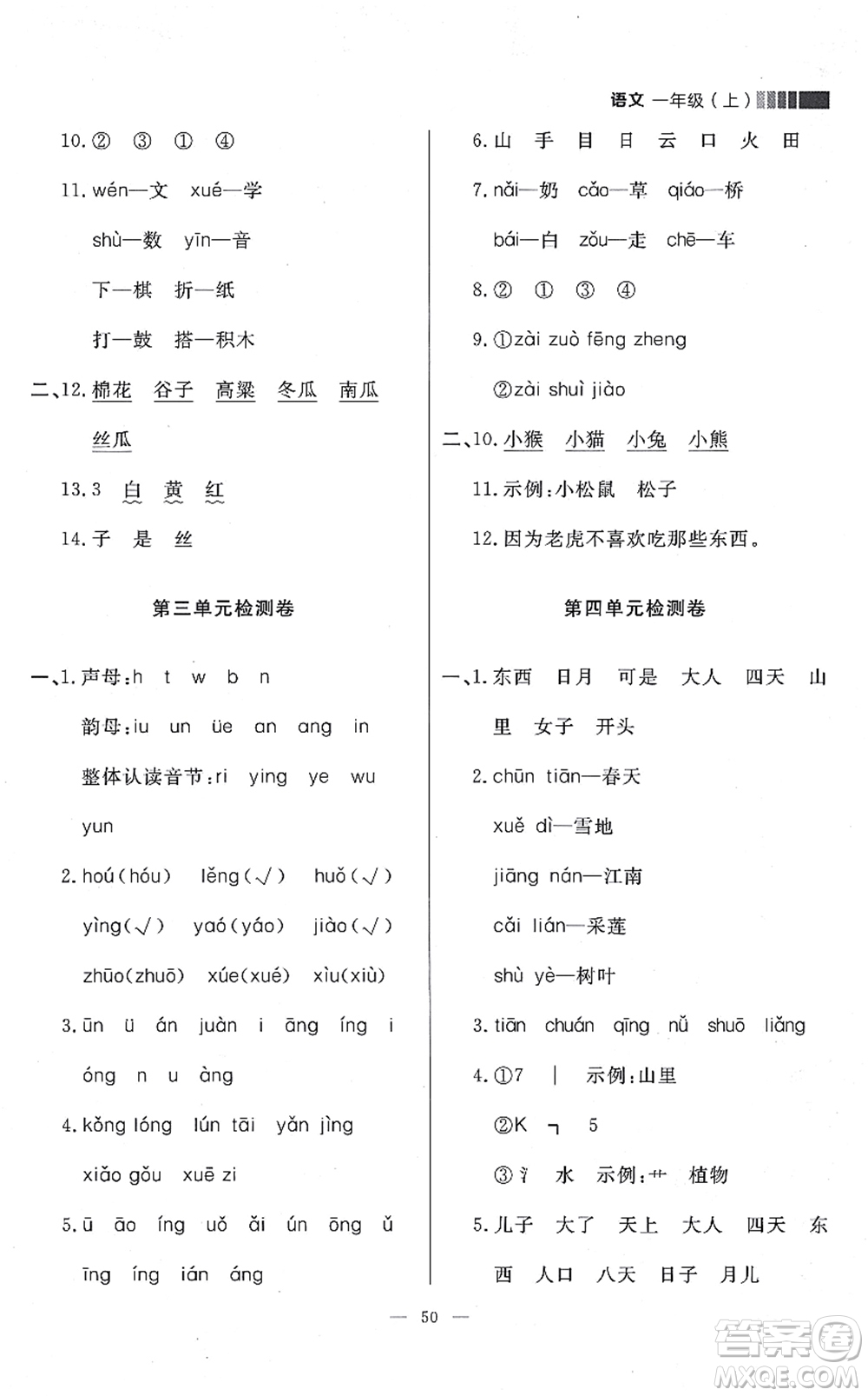 延邊大學(xué)出版社2021點(diǎn)石成金金牌每課通一年級(jí)語(yǔ)文上冊(cè)人教版大連專(zhuān)版答案