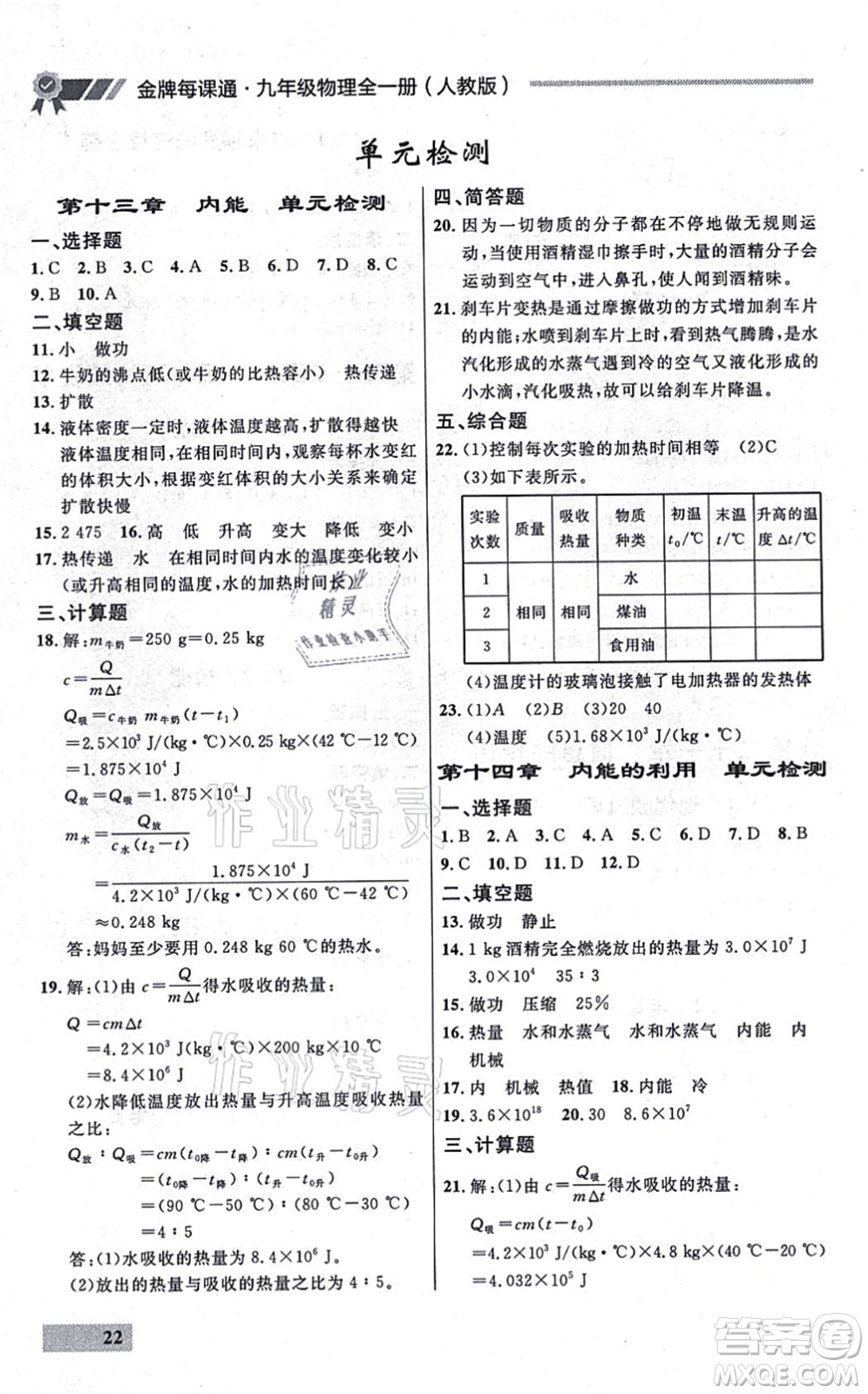 延邊大學(xué)出版社2021點(diǎn)石成金金牌每課通九年級物理全一冊人教版大連專版答案