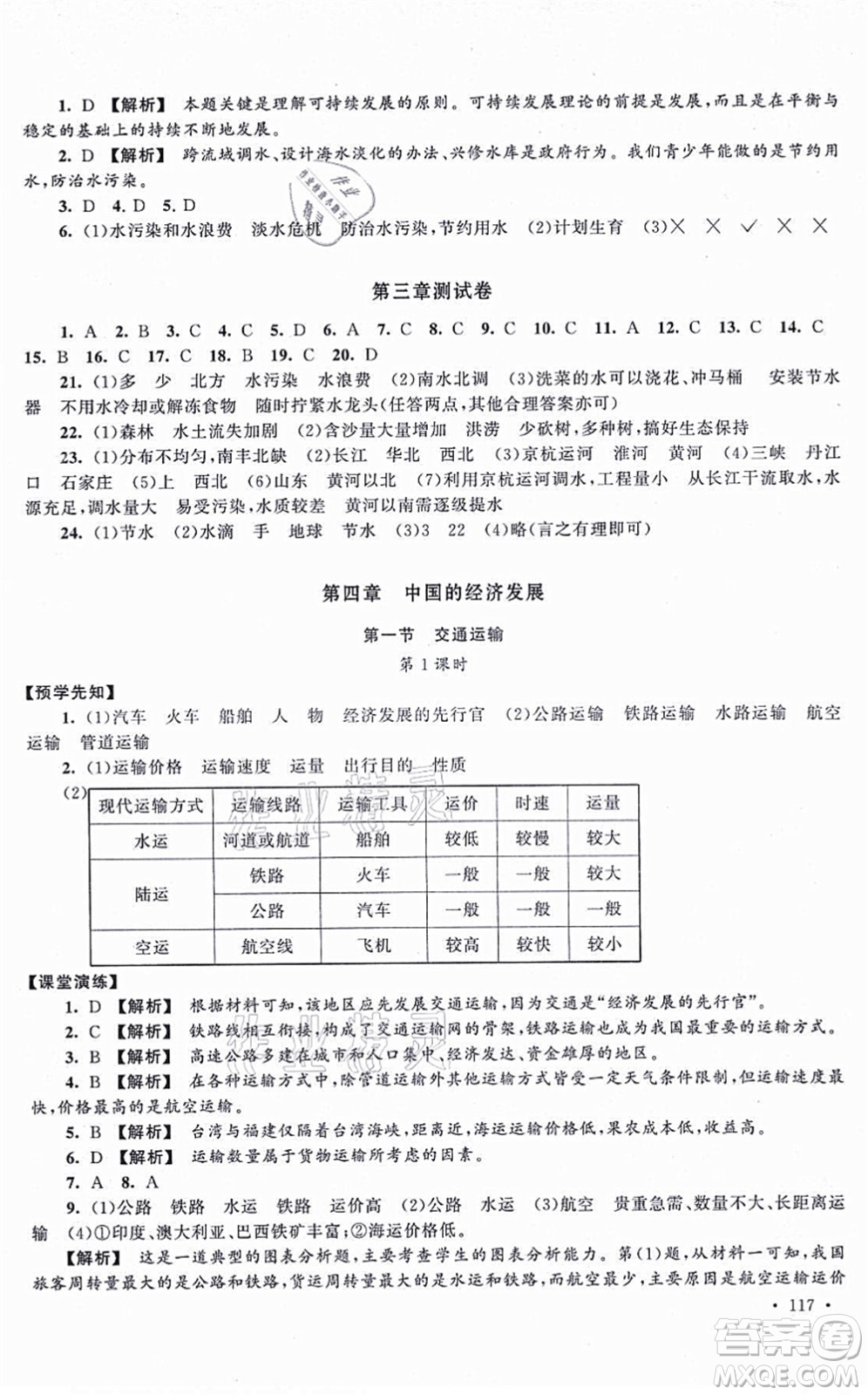 吉林出版集團(tuán)股份有限公司2021自主學(xué)習(xí)當(dāng)堂反饋八年級(jí)地理上冊(cè)人教版答案