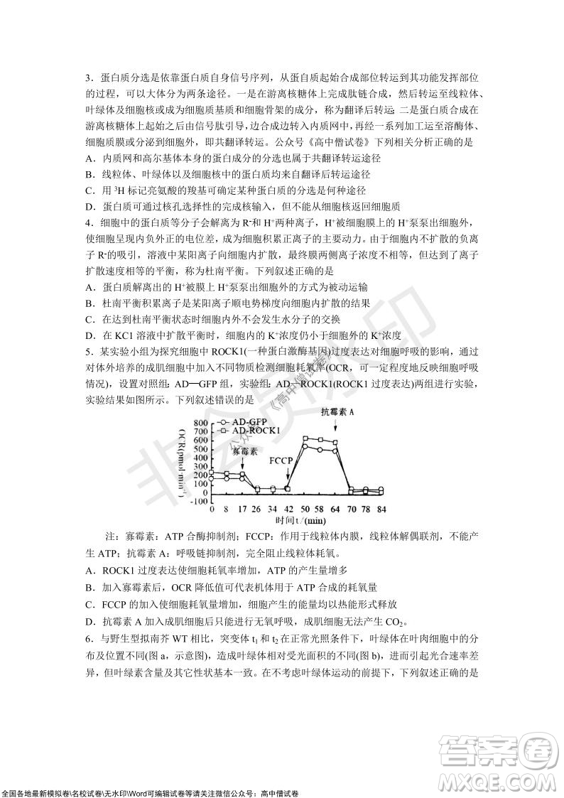 山東青島2021-2022學(xué)年度第一學(xué)期教學(xué)質(zhì)量檢測高三生物試題及答案