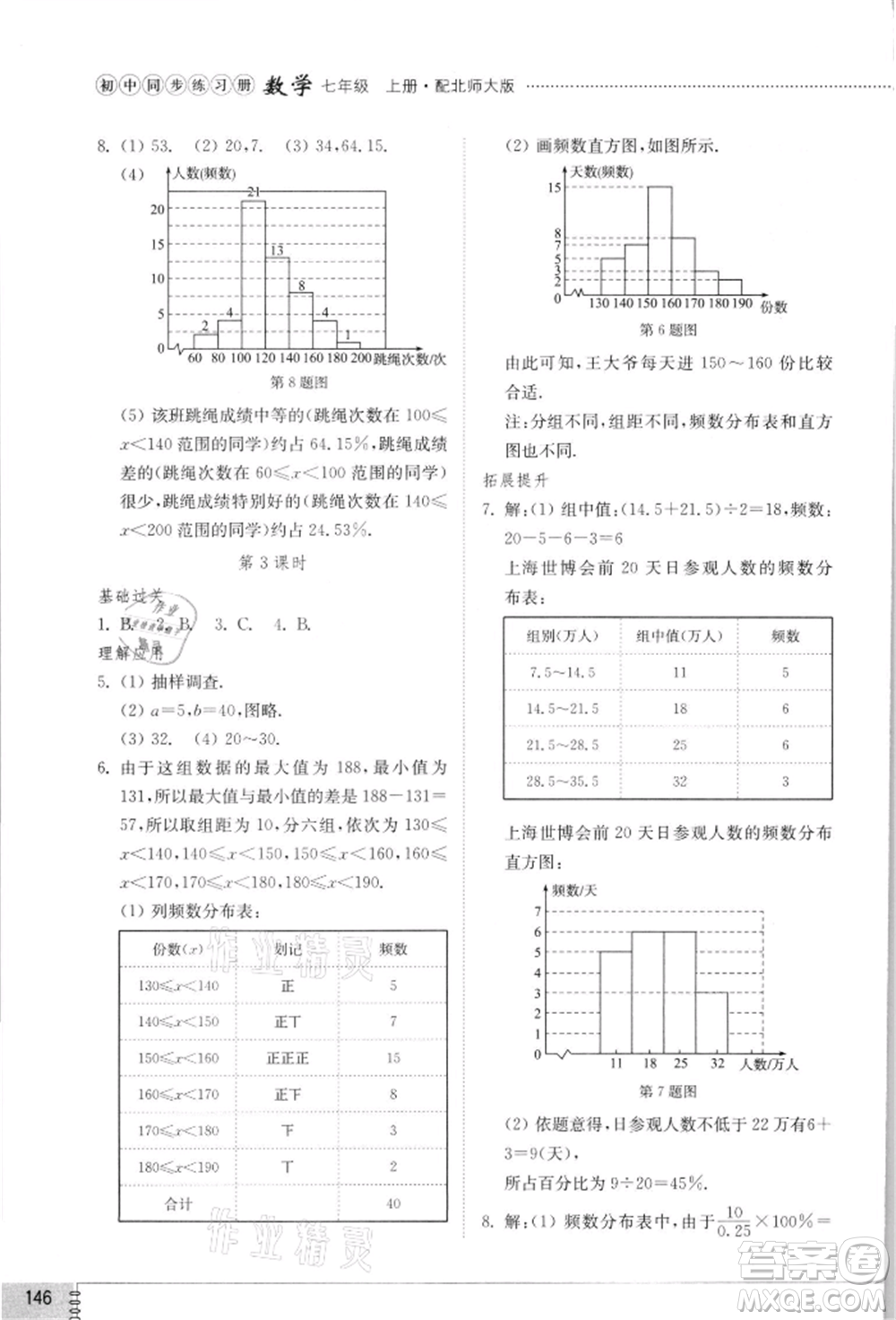 山東教育出版社2021初中同步練習冊七年級數(shù)學上冊北師大版參考答案