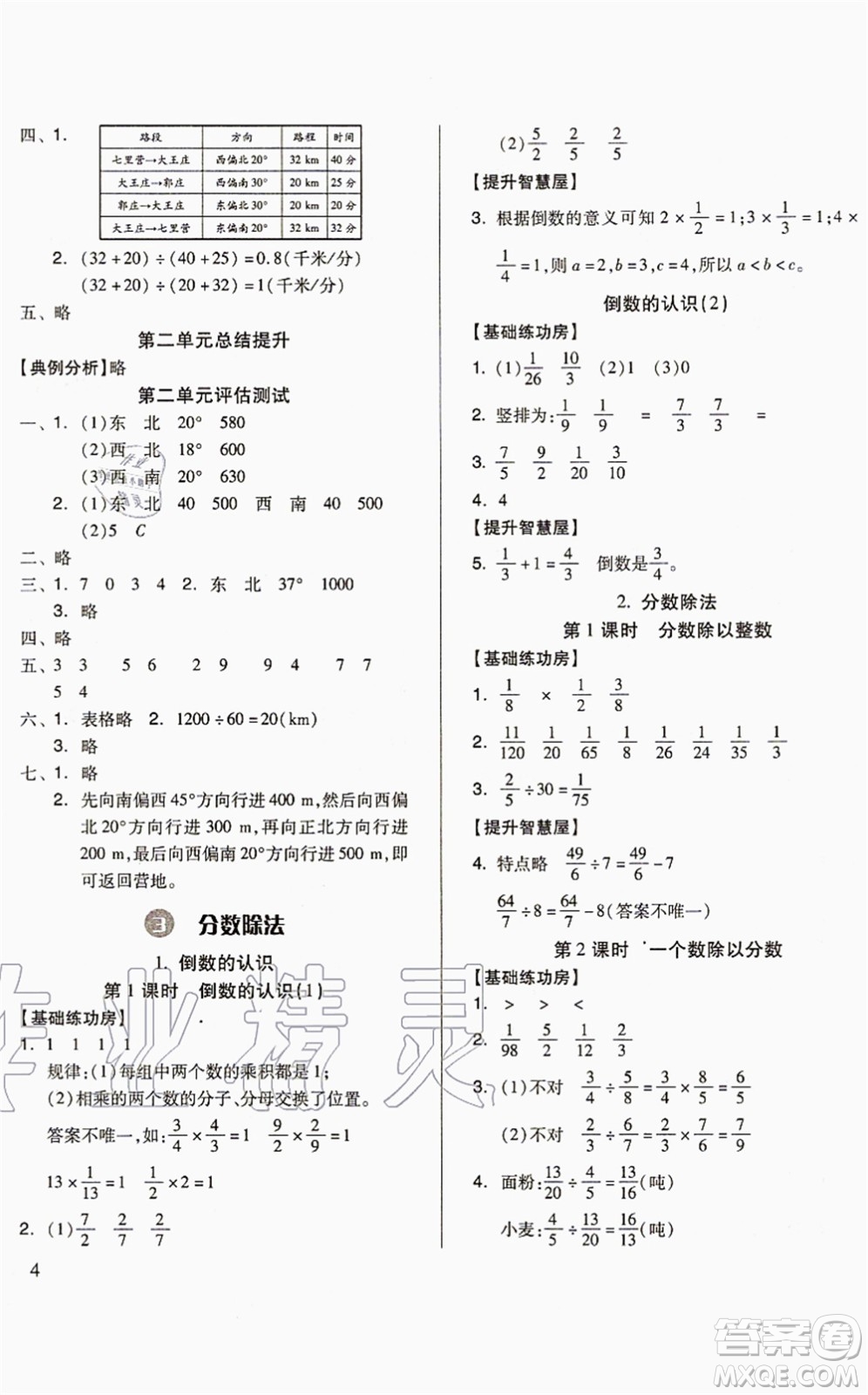 山東科學(xué)技術(shù)出版社2021新思維伴你學(xué)配單元達(dá)標(biāo)測試卷六年級數(shù)學(xué)上冊人教版答案