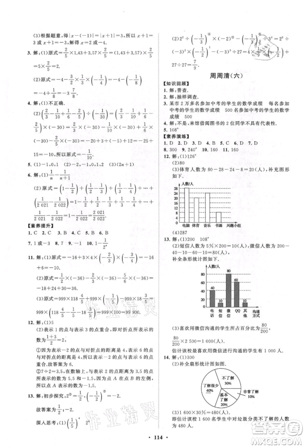 山東教育出版社2021初中同步練習(xí)冊(cè)分層卷七年級(jí)數(shù)學(xué)上冊(cè)青島版參考答案