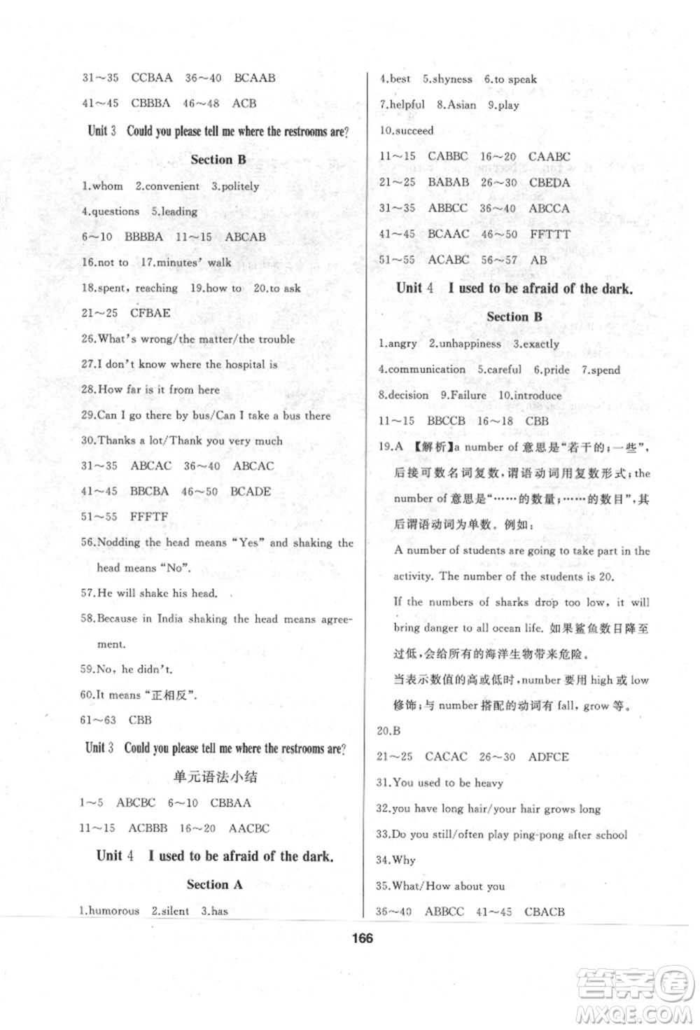 延邊人民出版社2021試題優(yōu)化課堂同步九年級(jí)英語上冊(cè)人教版參考答案