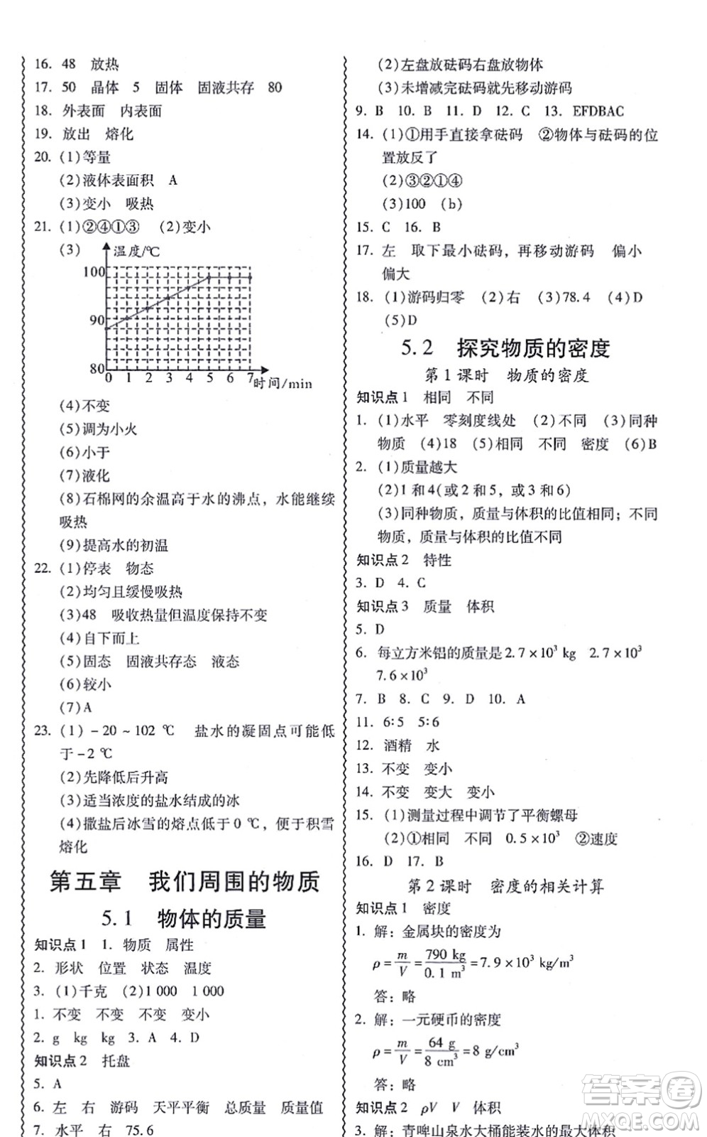 華南理工大學(xué)出版社2021零障礙導(dǎo)教導(dǎo)學(xué)案八年級物理上冊HYWL滬粵版答案