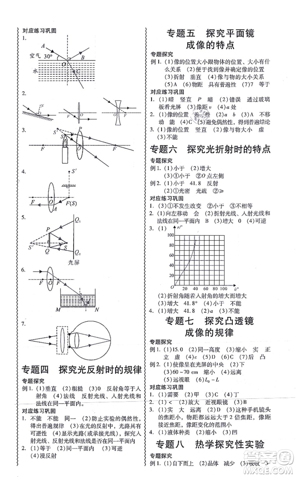 華南理工大學(xué)出版社2021零障礙導(dǎo)教導(dǎo)學(xué)案八年級物理上冊HYWL滬粵版答案