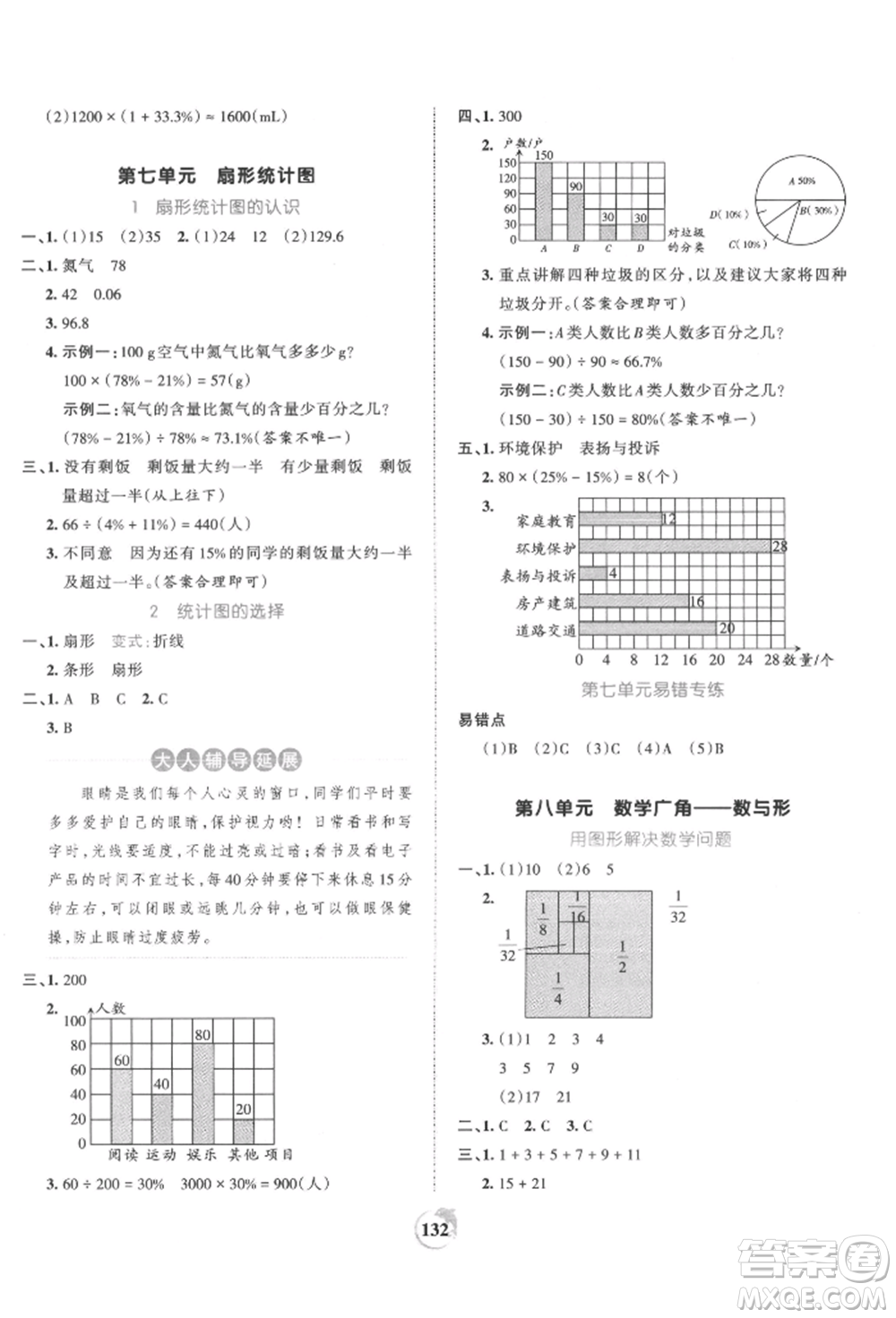 江西人民出版社2021王朝霞德才兼?zhèn)渥鳂I(yè)創(chuàng)新設(shè)計(jì)六年級(jí)數(shù)學(xué)上冊(cè)人教版參考答案