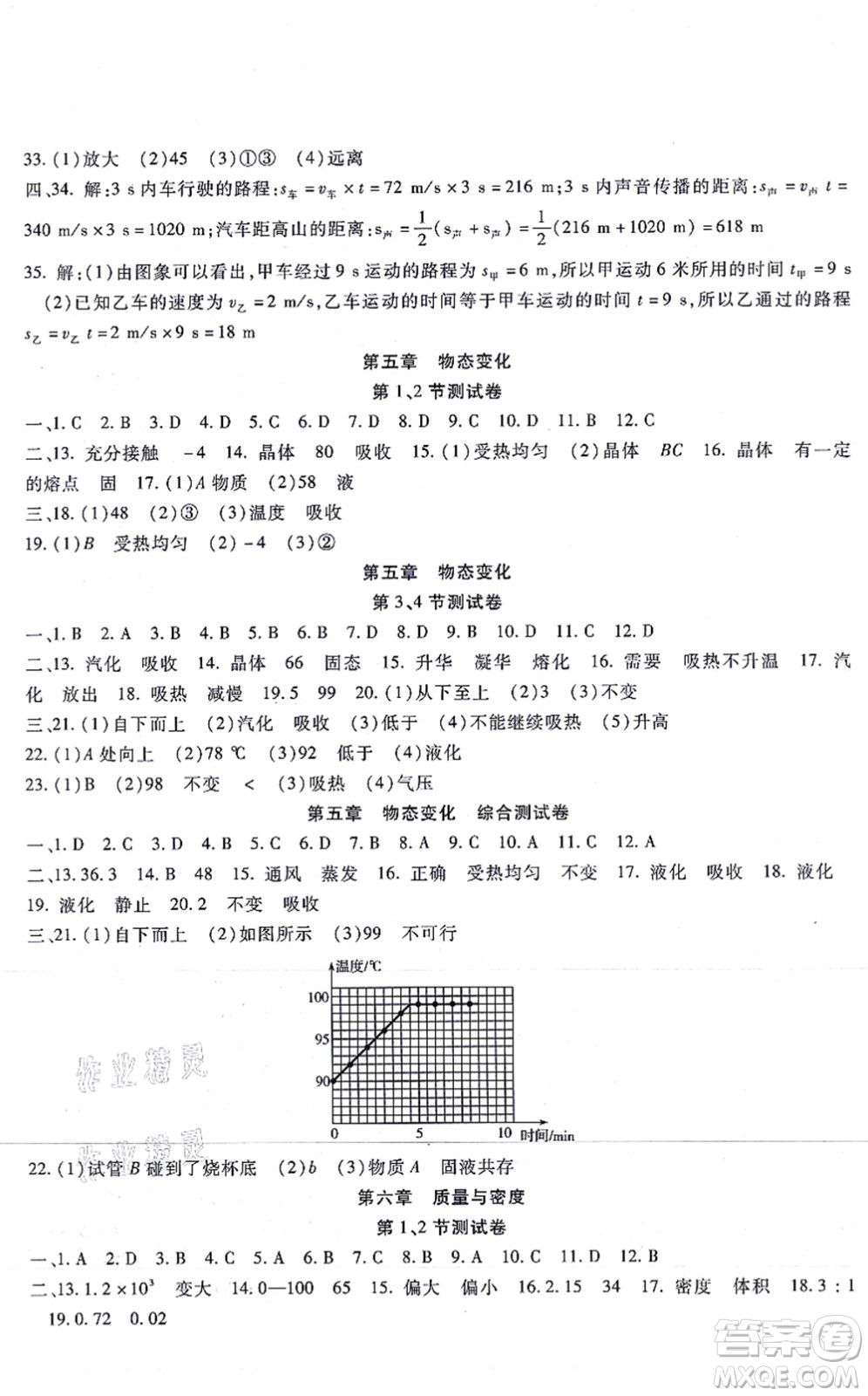 吉林教育出版社2021海淀金卷八年級(jí)物理上冊(cè)JK教科版答案