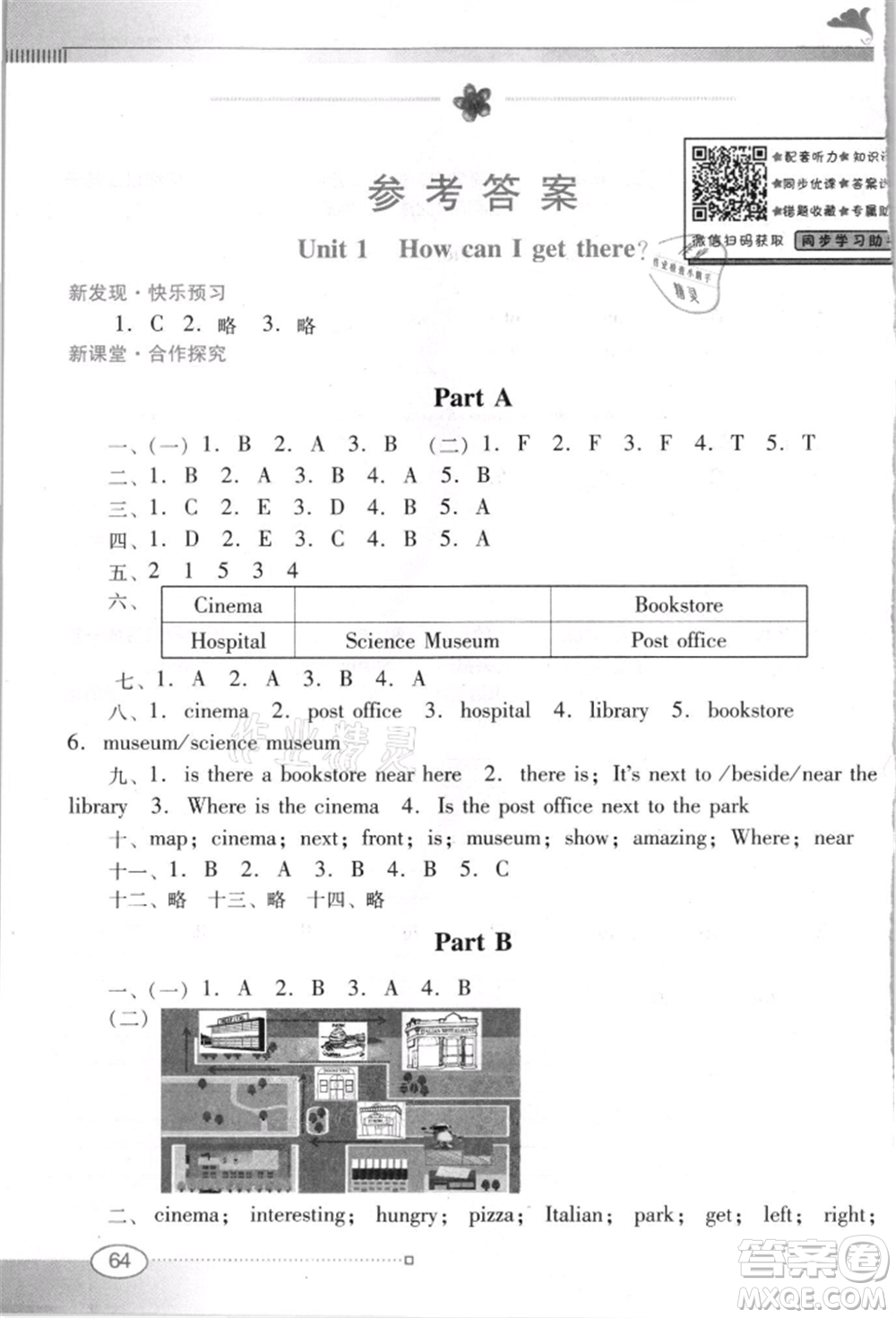 廣東教育出版社2021南方新課堂金牌學(xué)案六年級上冊英語人教版參考答案