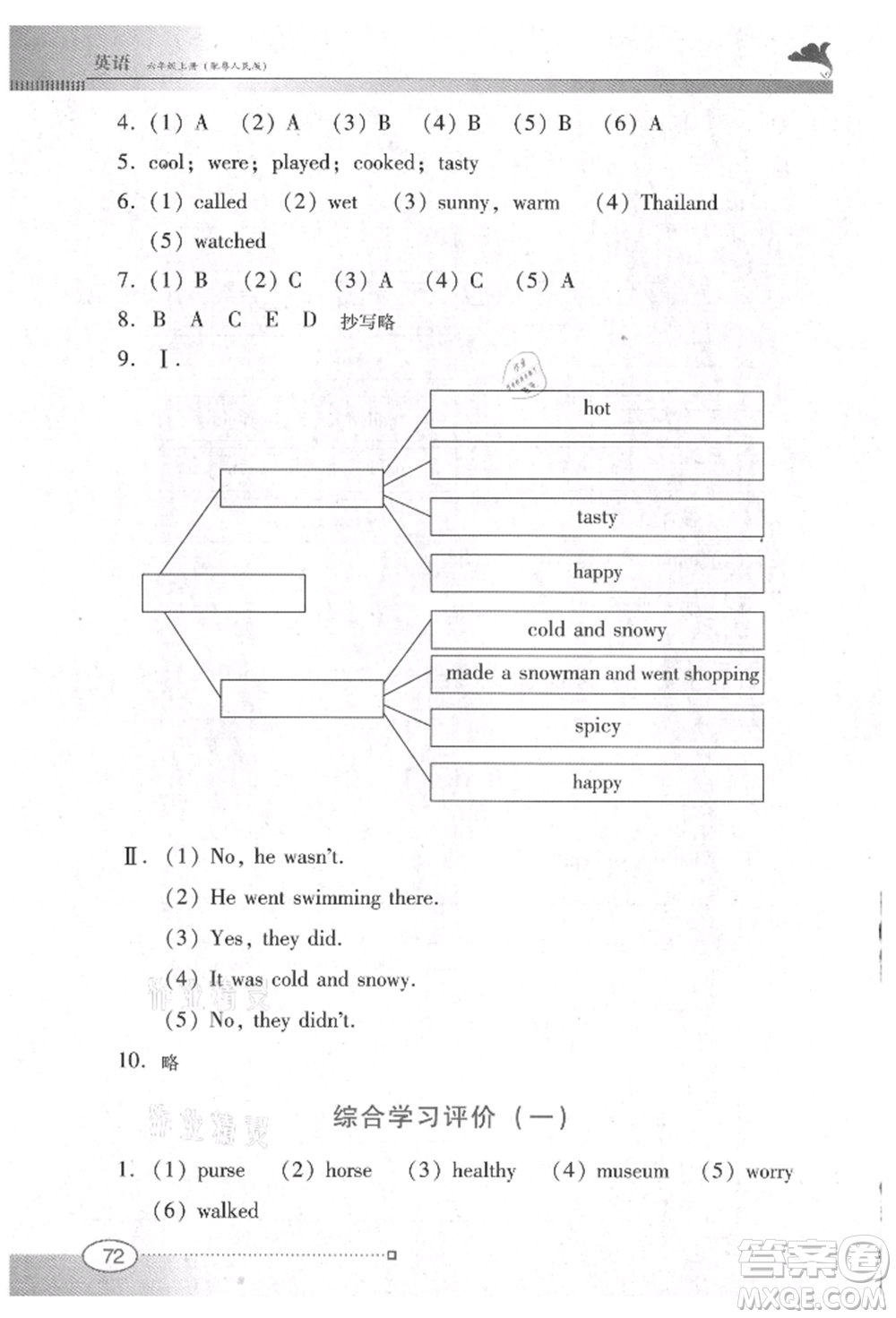 廣東教育出版社2021南方新課堂金牌學(xué)案六年級(jí)上冊(cè)英語(yǔ)粵人版參考答案