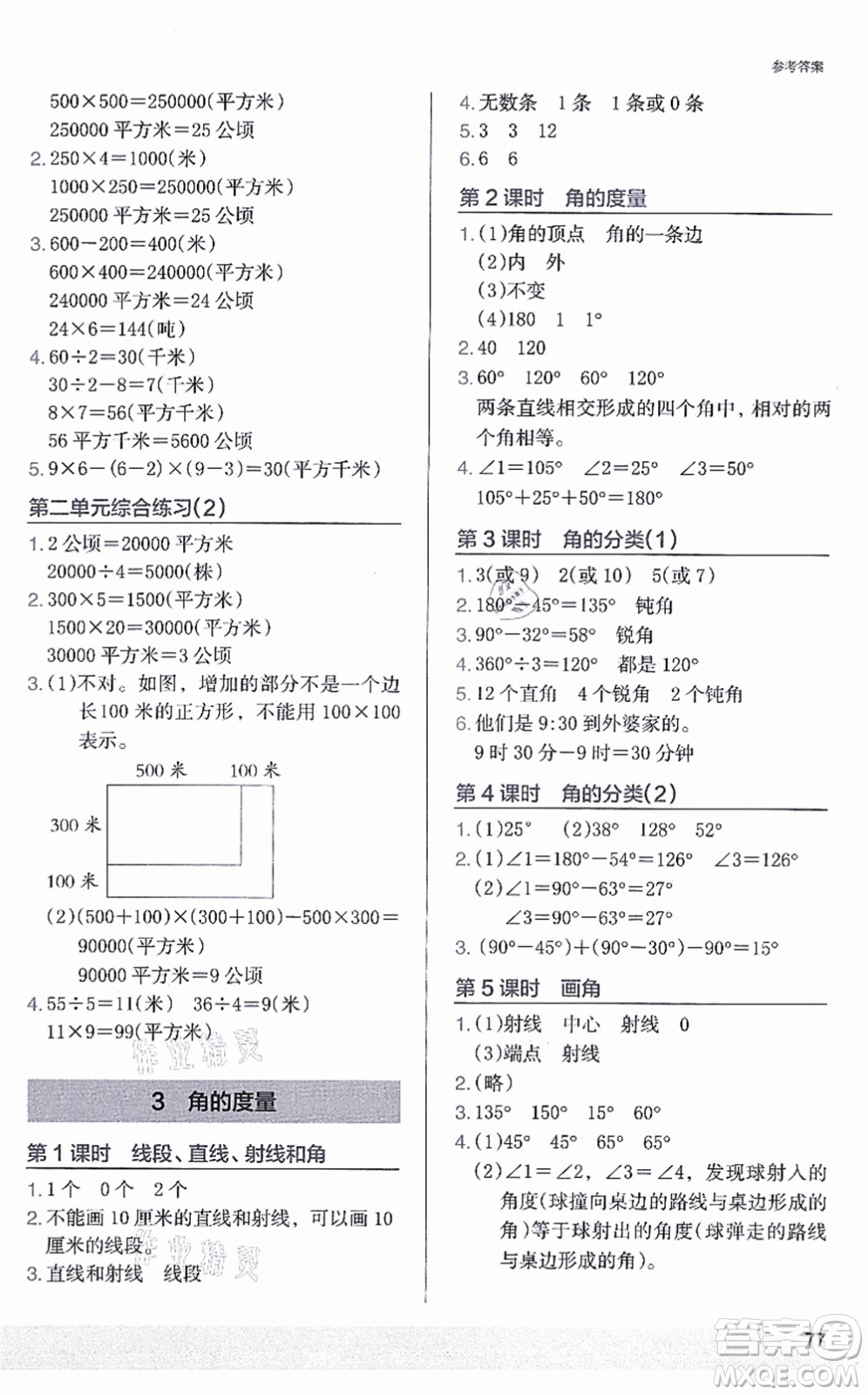 江蘇鳳凰美術(shù)出版社2021木頭馬解決問題小狀元四年級數(shù)學(xué)上冊RJ人教版答案