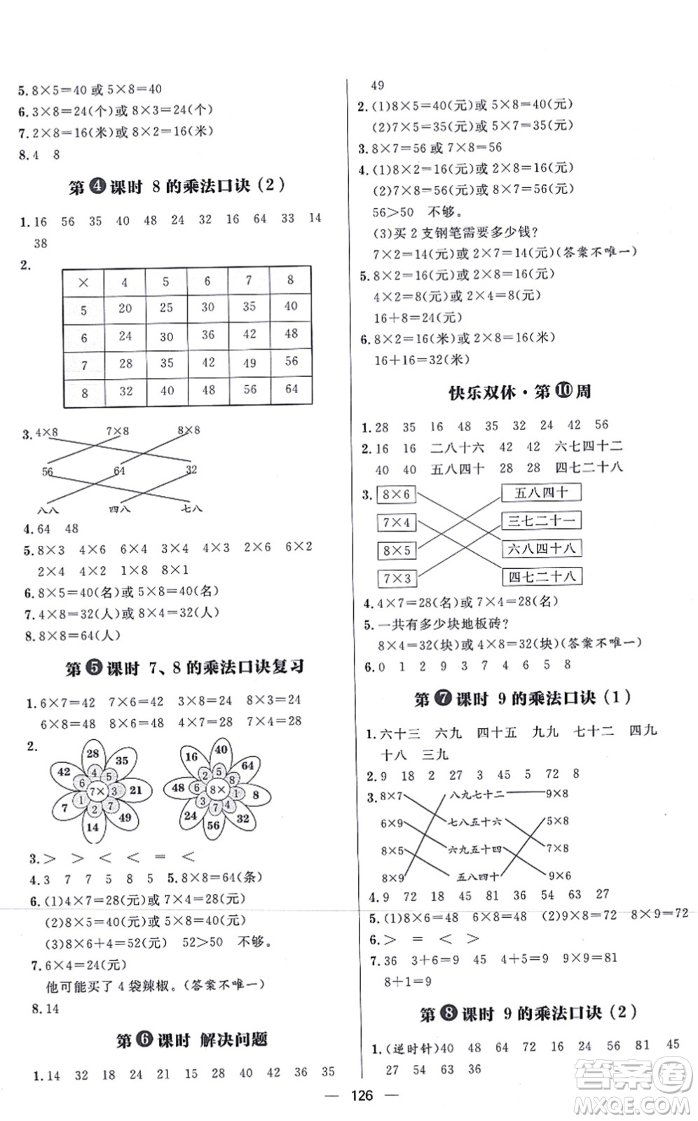 南方出版社2021練出好成績(jī)二年級(jí)數(shù)學(xué)上冊(cè)RJ人教版答案