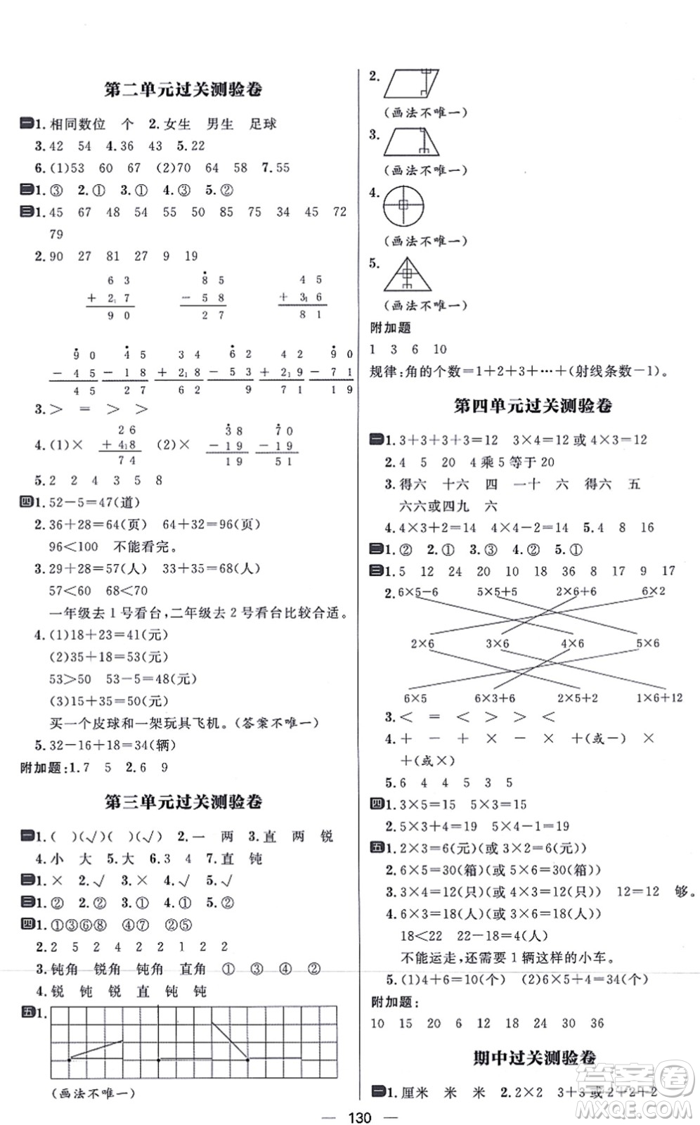 南方出版社2021練出好成績(jī)二年級(jí)數(shù)學(xué)上冊(cè)RJ人教版答案