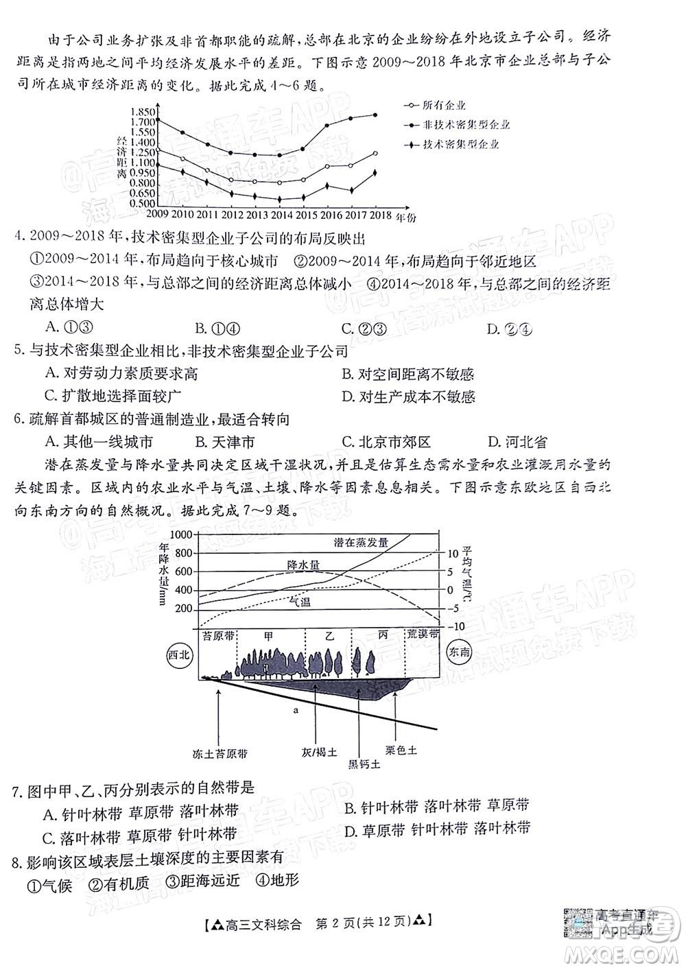 2022屆西南四省金太陽12月聯(lián)考高三文科綜合試題及答案