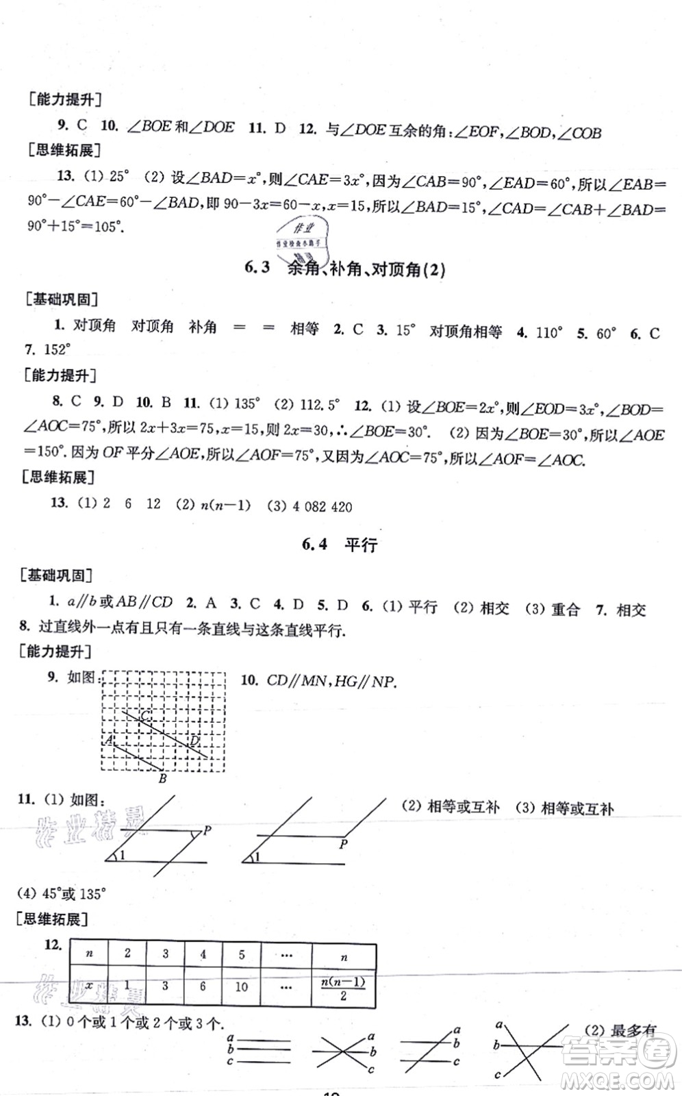 江蘇鳳凰美術(shù)出版社2021創(chuàng)新課時(shí)作業(yè)七年級(jí)數(shù)學(xué)上冊(cè)新課標(biāo)江蘇版答案