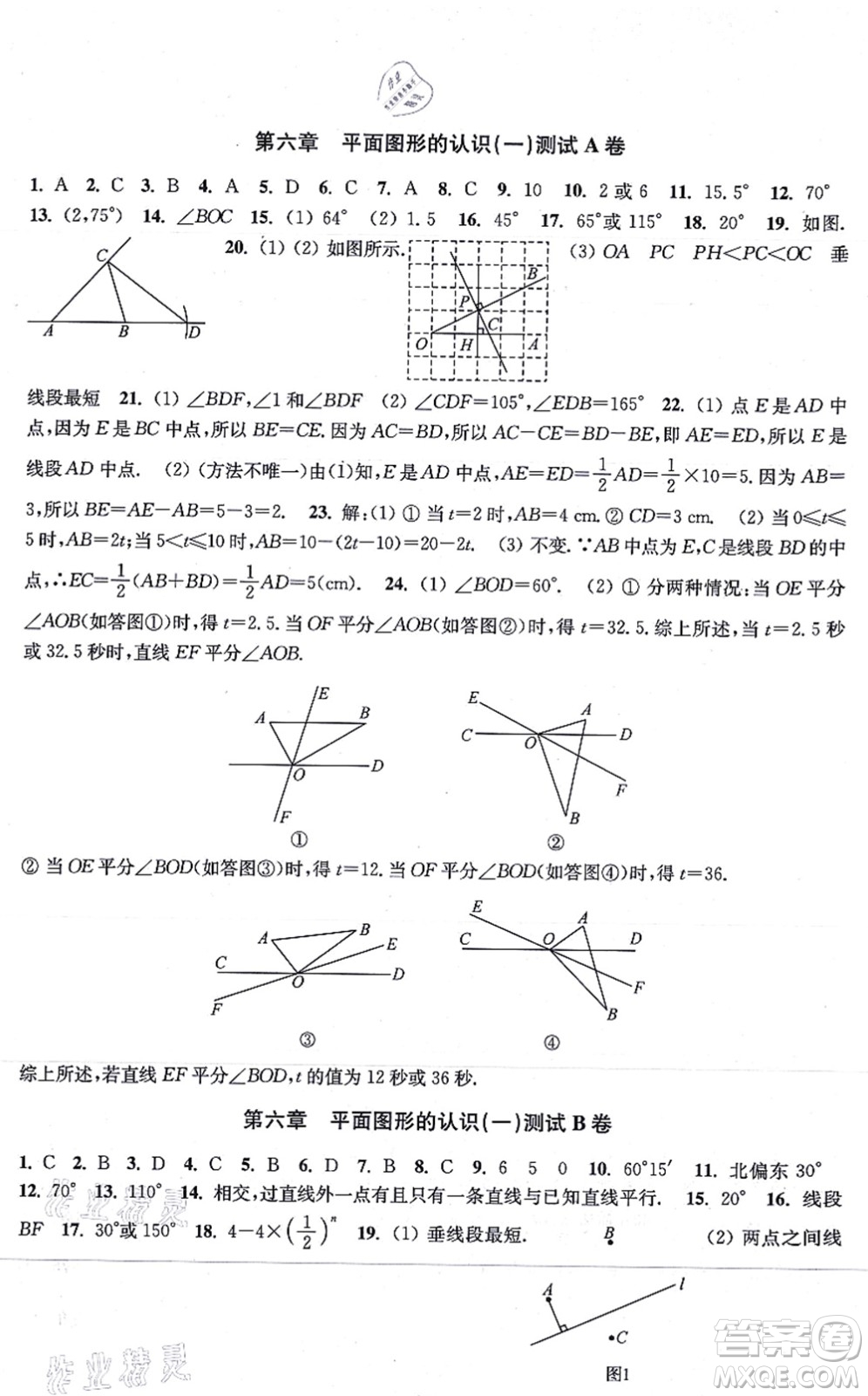 江蘇鳳凰美術(shù)出版社2021創(chuàng)新課時(shí)作業(yè)七年級(jí)數(shù)學(xué)上冊(cè)新課標(biāo)江蘇版答案