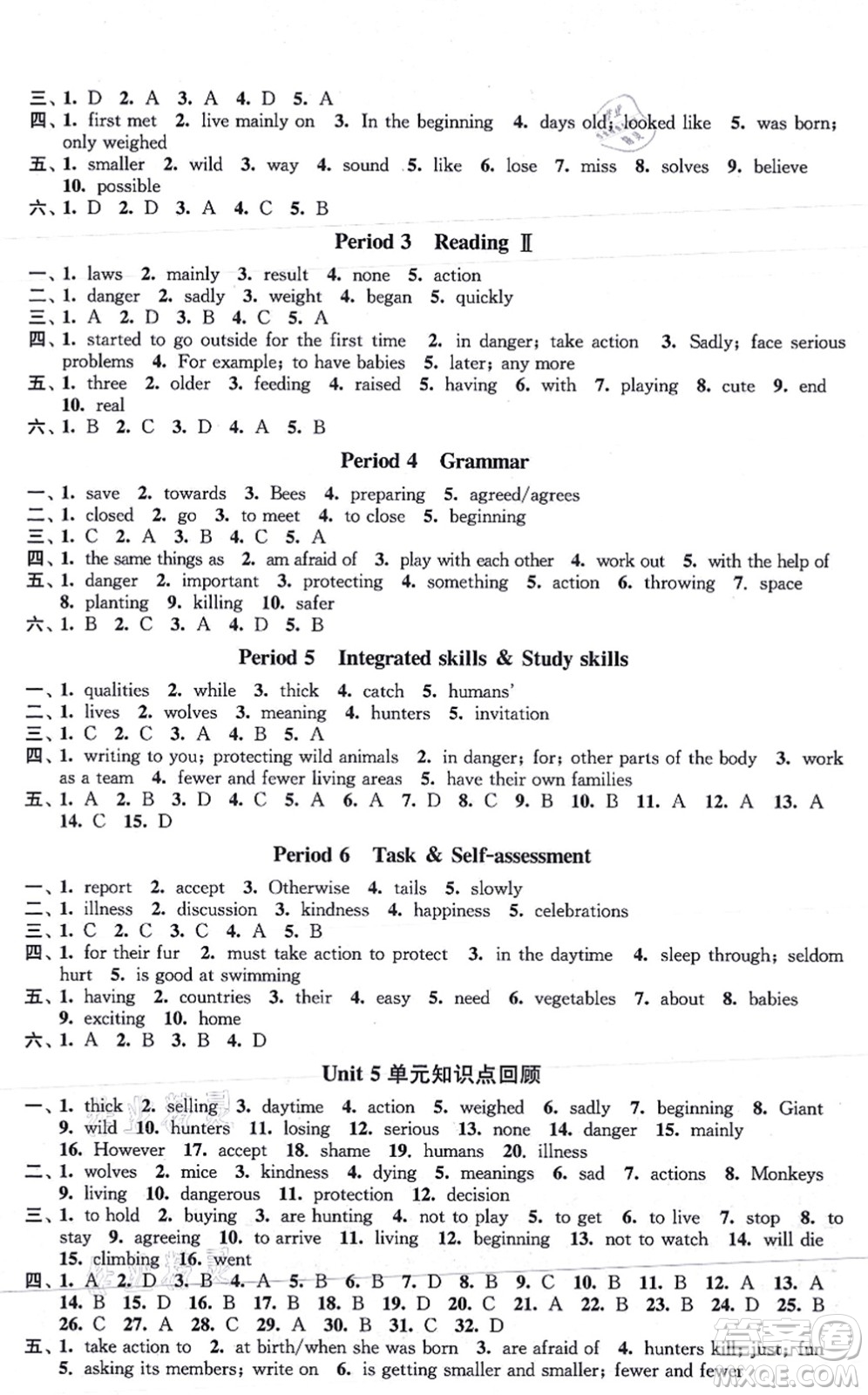 江蘇鳳凰美術(shù)出版社2021創(chuàng)新課時作業(yè)八年級英語上冊新課標(biāo)江蘇版答案