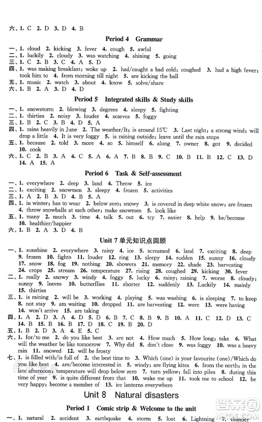 江蘇鳳凰美術(shù)出版社2021創(chuàng)新課時作業(yè)八年級英語上冊新課標(biāo)江蘇版答案