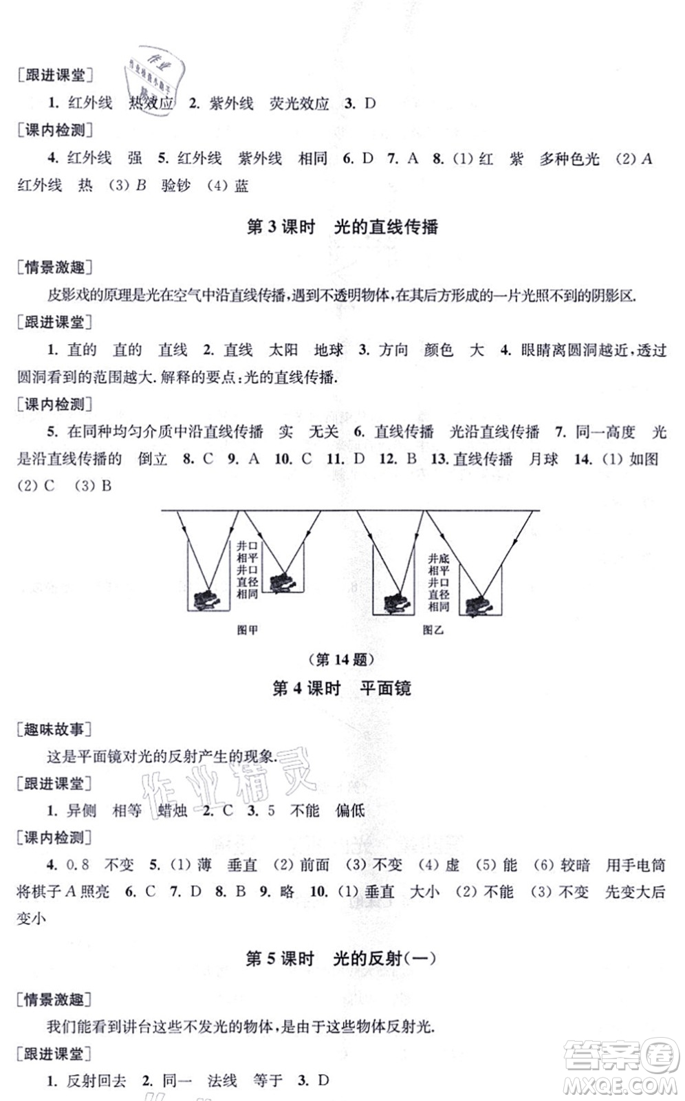 江蘇鳳凰美術(shù)出版社2021創(chuàng)新課時(shí)作業(yè)八年級(jí)物理上冊(cè)新課標(biāo)江蘇版答案