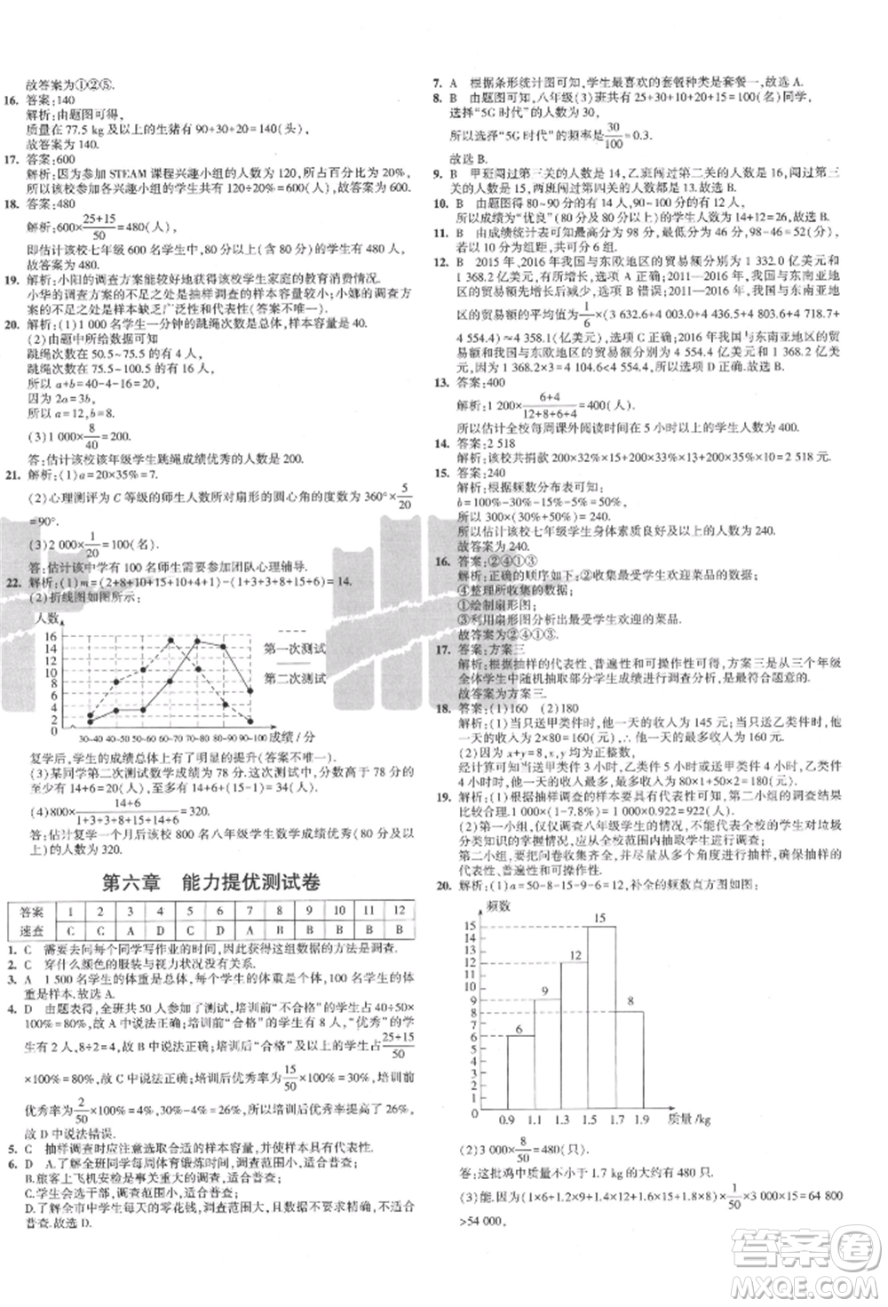 教育科學(xué)出版社2021年5年中考3年模擬初中試卷七年級數(shù)學(xué)上冊北師大版參考答案