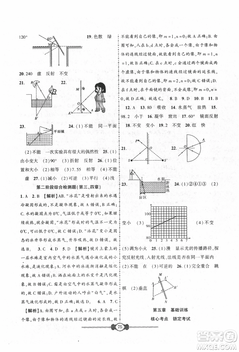 長(zhǎng)江少年兒童出版社2021培優(yōu)好卷金榜名卷單元+期末卷八年級(jí)物理上冊(cè)人教版參考答案