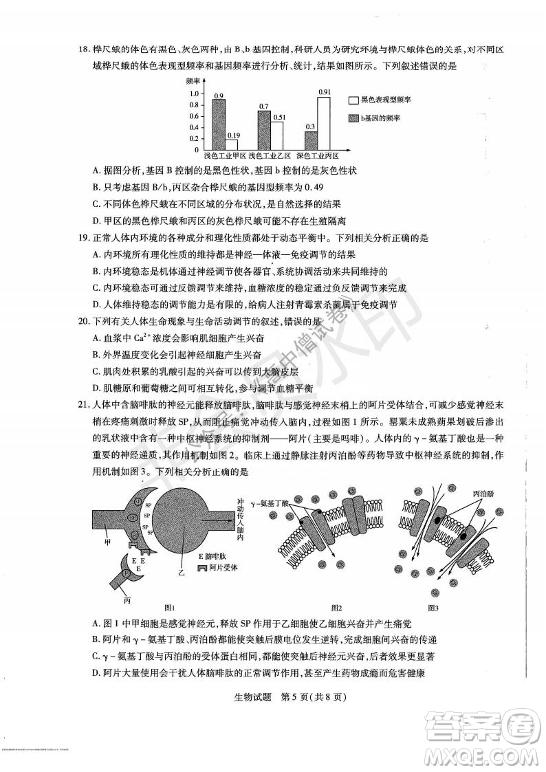 天一大聯考2021-2022學年上高三年級名校聯盟考試生物試題及答案