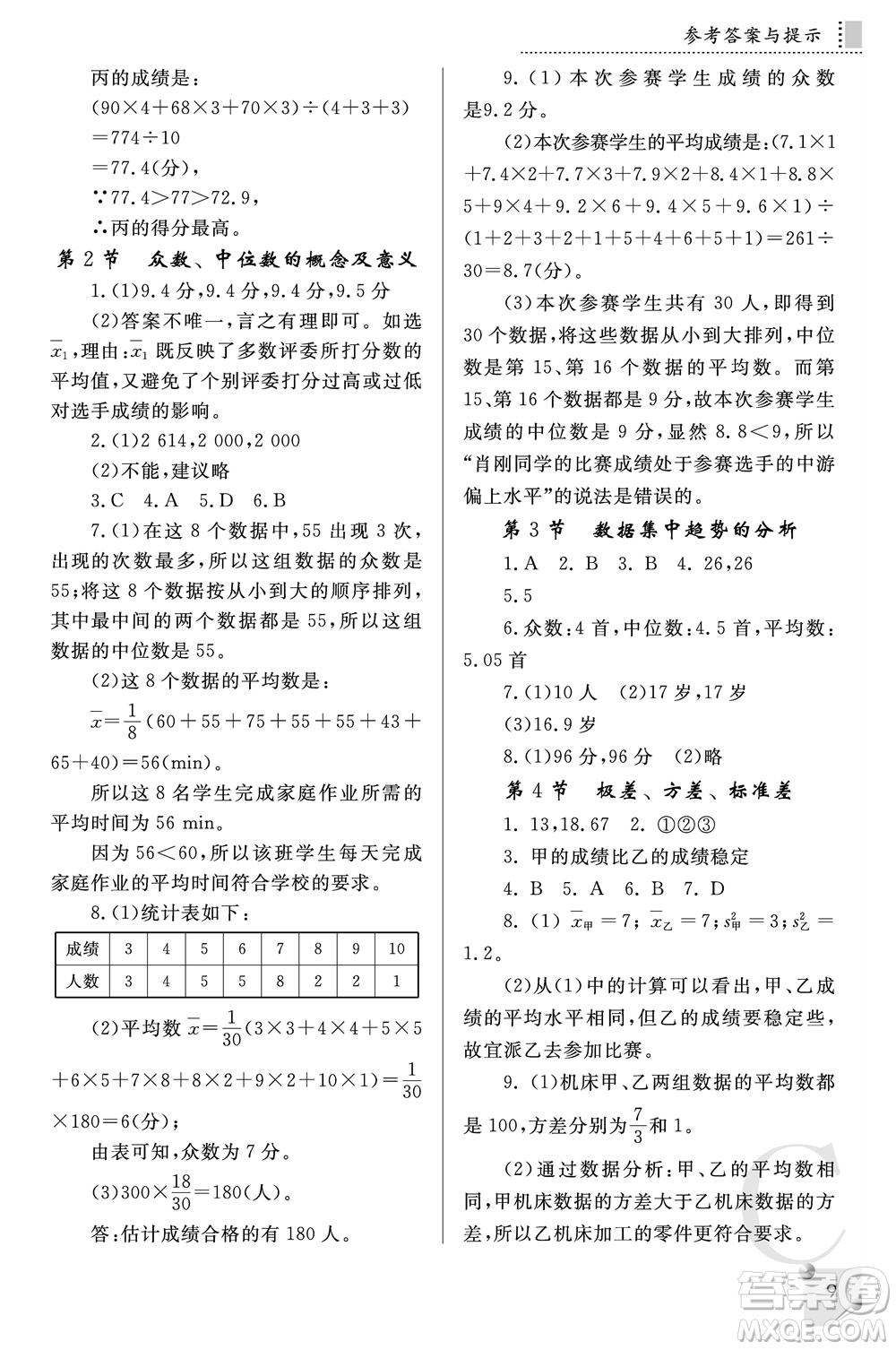 陜西師范大學(xué)出版總社2021課堂練習(xí)冊八年級數(shù)學(xué)上冊C北師大版答案