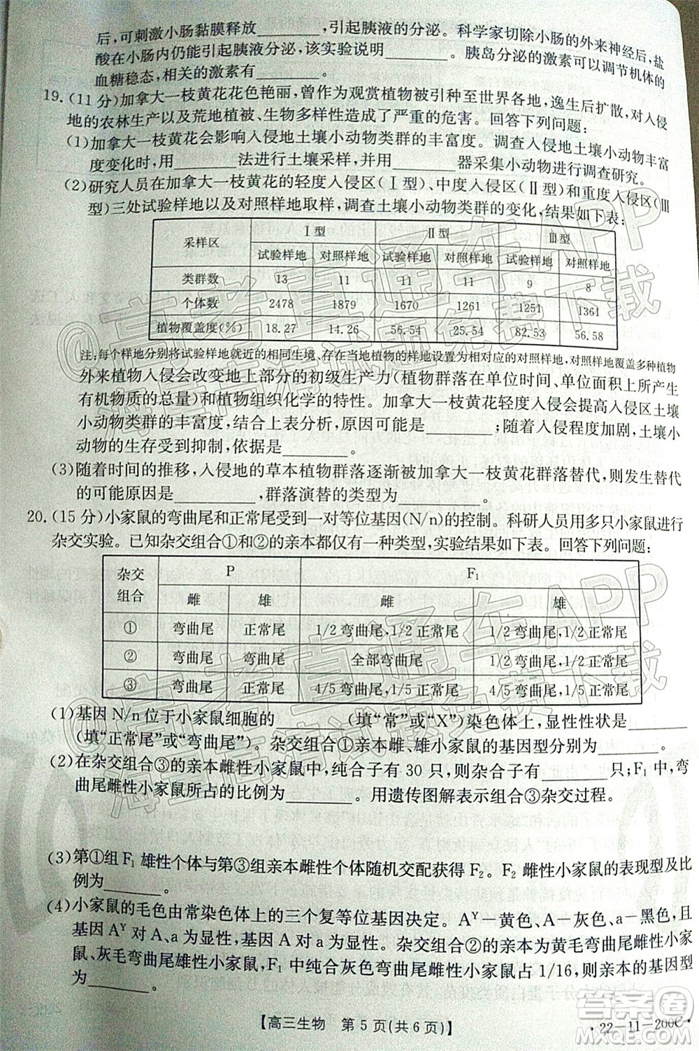 2022屆廣東金太陽高三12月聯(lián)考生物試題及答案