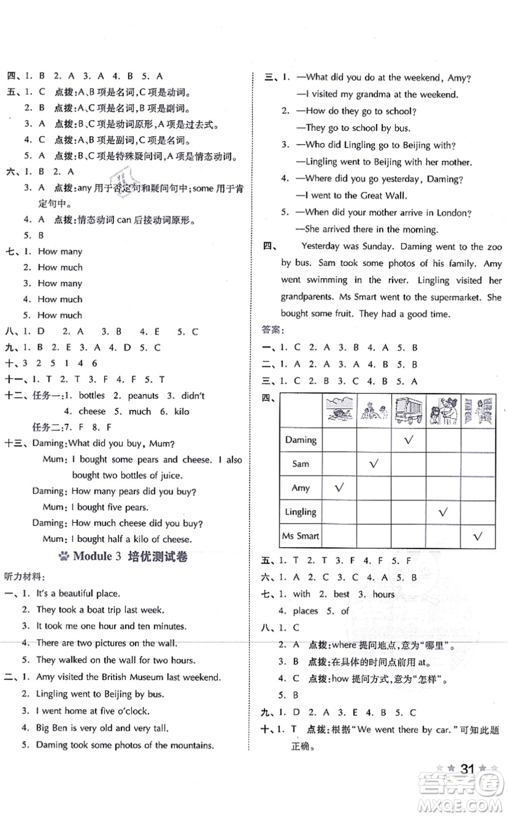 吉林教育出版社2021榮德基好卷五年級(jí)英語(yǔ)上冊(cè)WY外研版答案