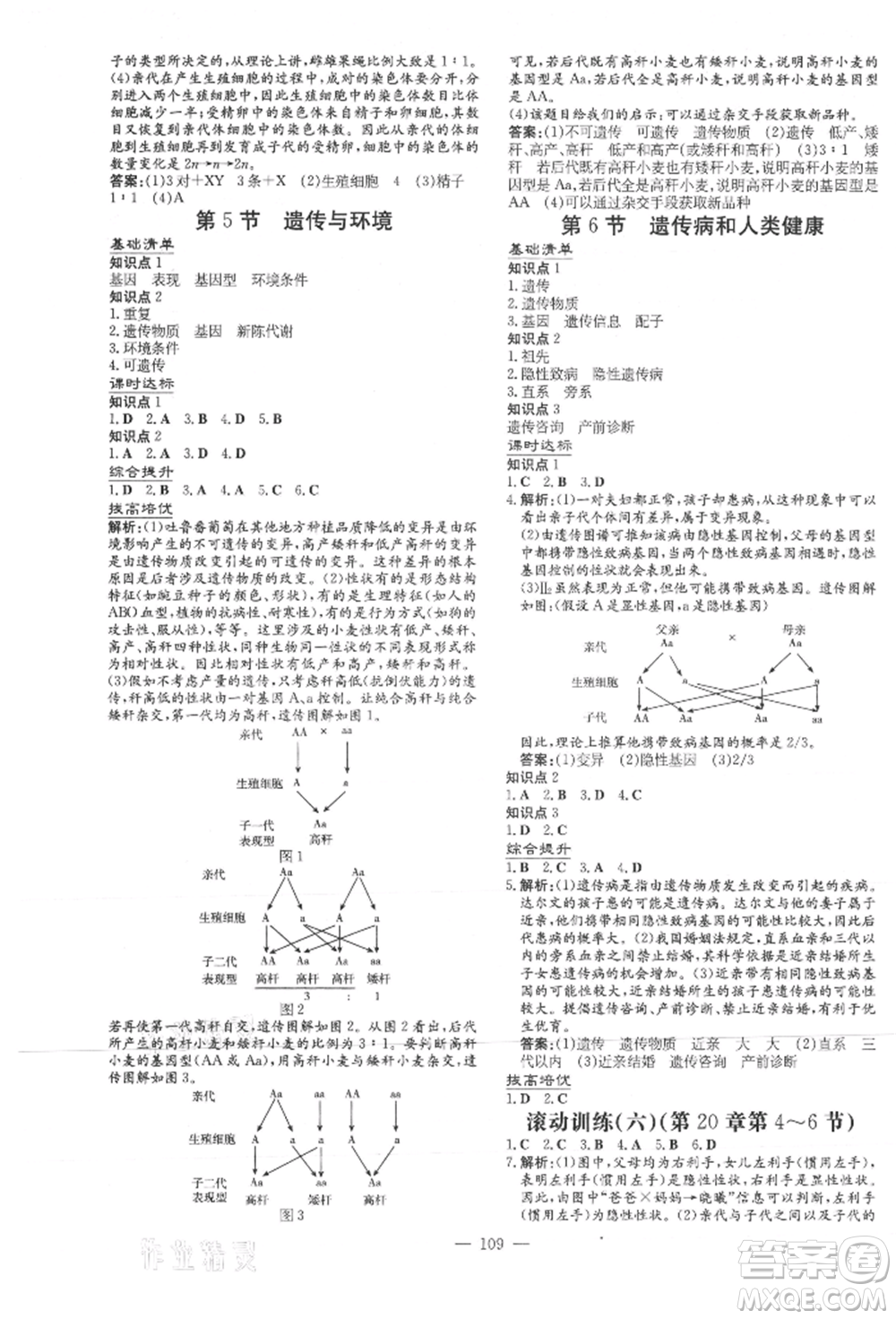 吉林教育出版社2021練案課時(shí)作業(yè)本八年級(jí)生物學(xué)上冊(cè)北師大版參考答案