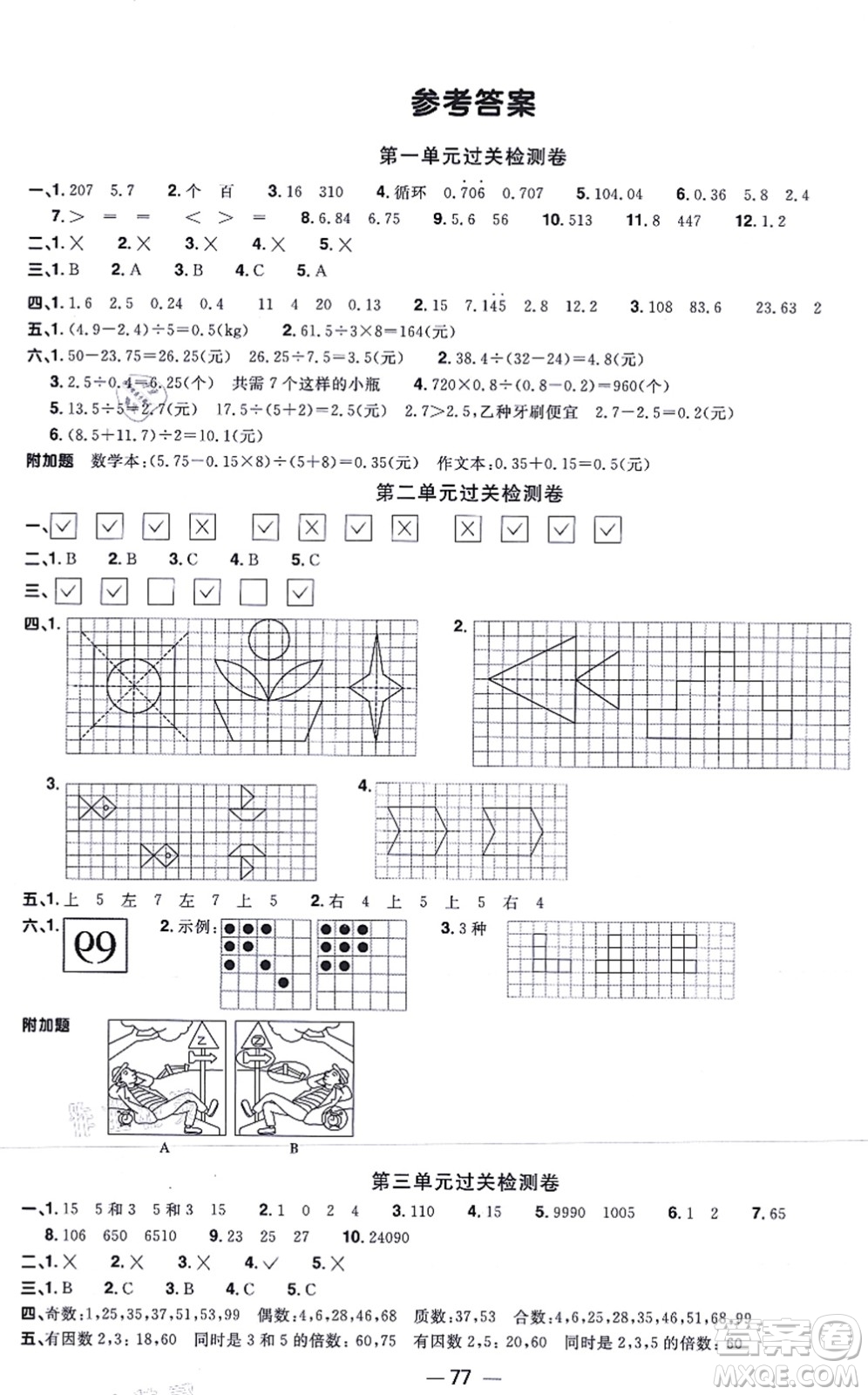 江西教育出版社2021陽(yáng)光同學(xué)一線名師全優(yōu)好卷五年級(jí)數(shù)學(xué)上冊(cè)BS北師版答案