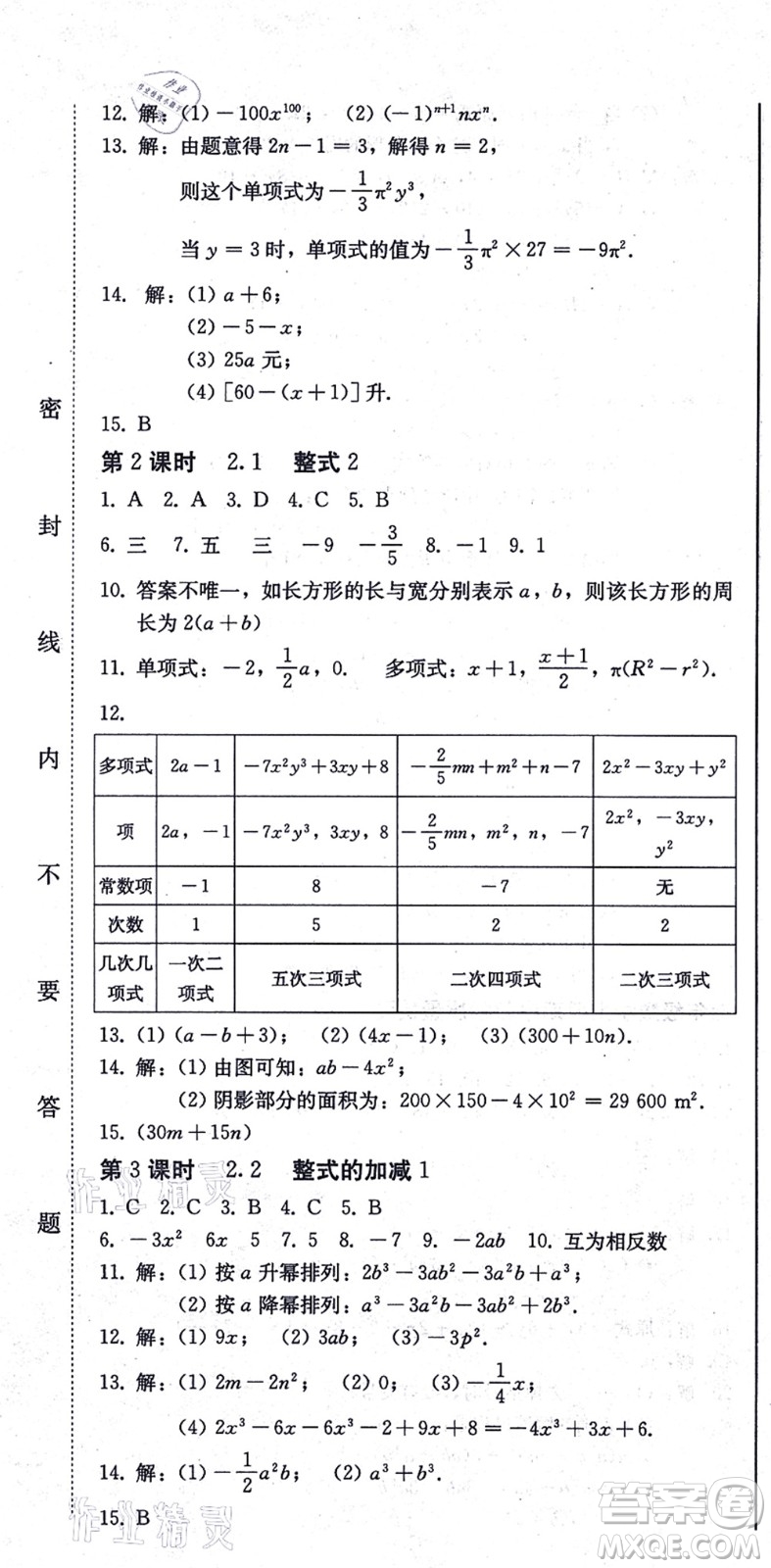 北方婦女兒童出版社2021同步優(yōu)化測試一卷通七年級數(shù)學(xué)上冊人教版答案