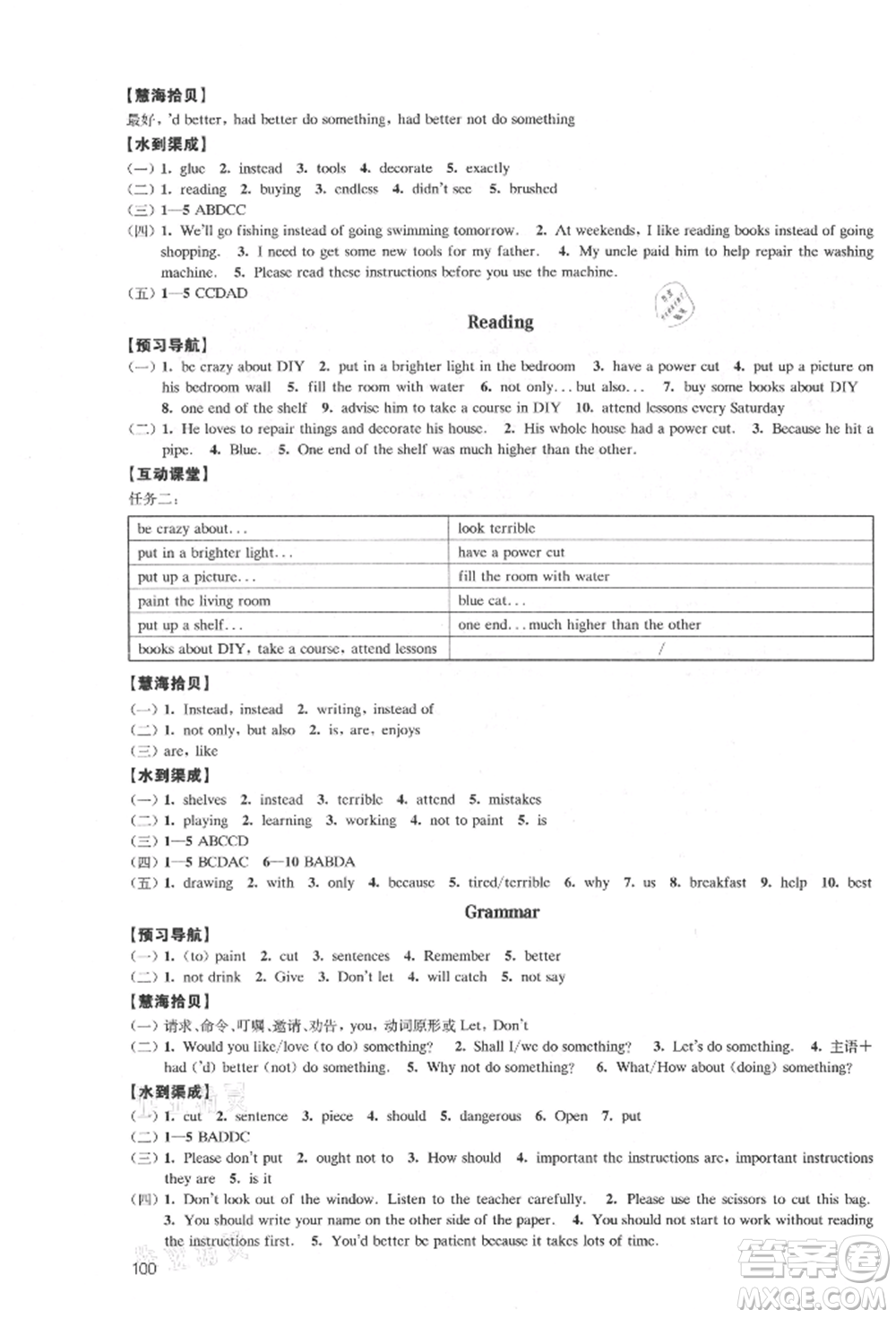 江蘇鳳凰教育出版社2021鳳凰數(shù)字化導學稿八年級英語上冊譯林版參考答案