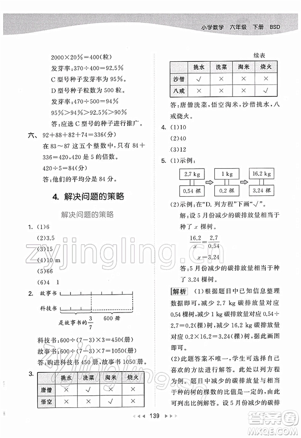 教育科學(xué)出版社2022春季53天天練六年級數(shù)學(xué)下冊BSD北師大版答案