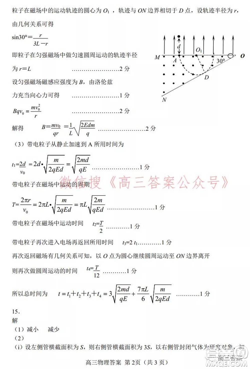 唐山市2021-2022學(xué)年度高三年級(jí)第一學(xué)期期末考試物理試題及答案