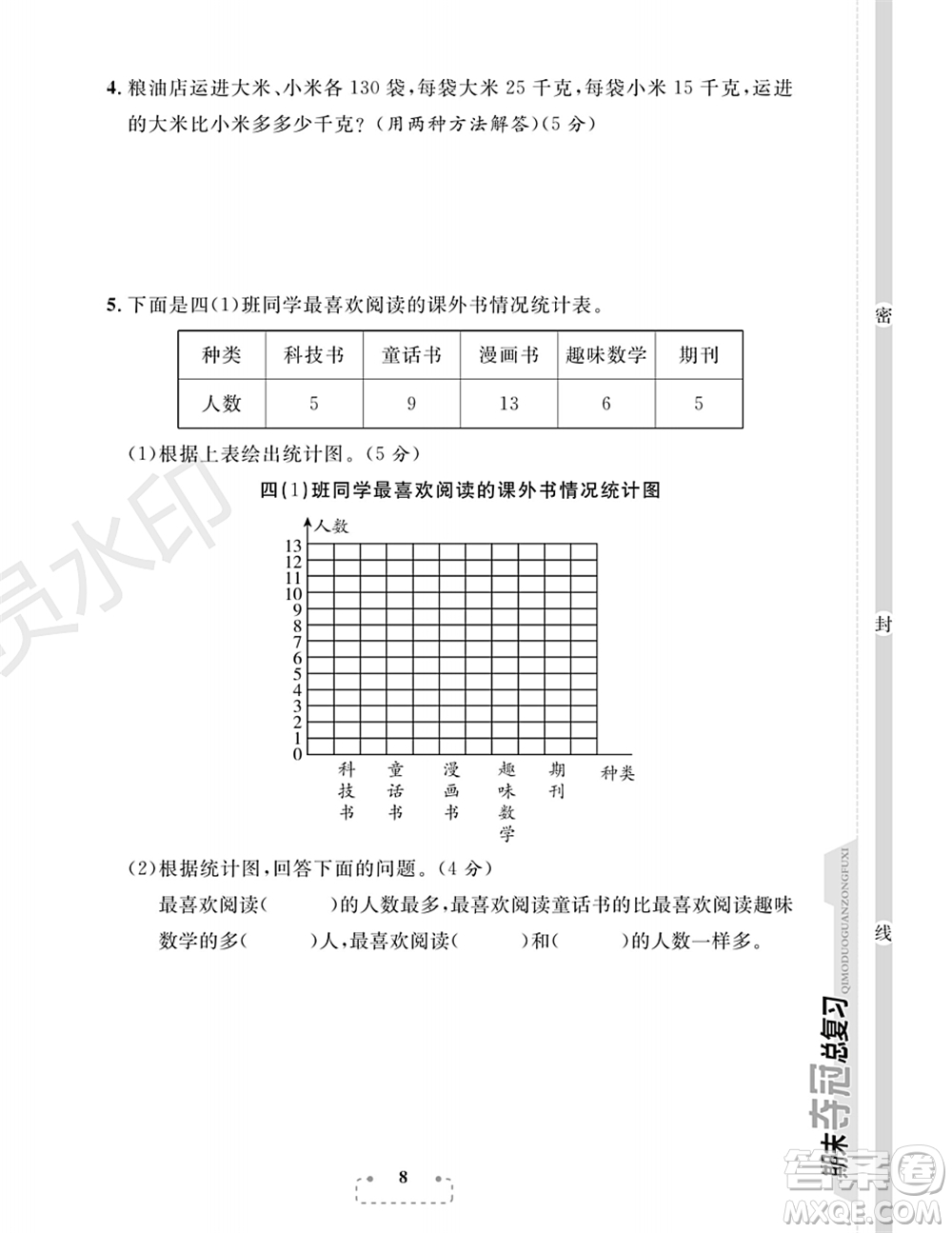 期末奪冠總復(fù)習(xí)2021期末達(dá)標(biāo)提優(yōu)卷（二）四年級數(shù)學(xué)上冊RJ人教版試題及答案