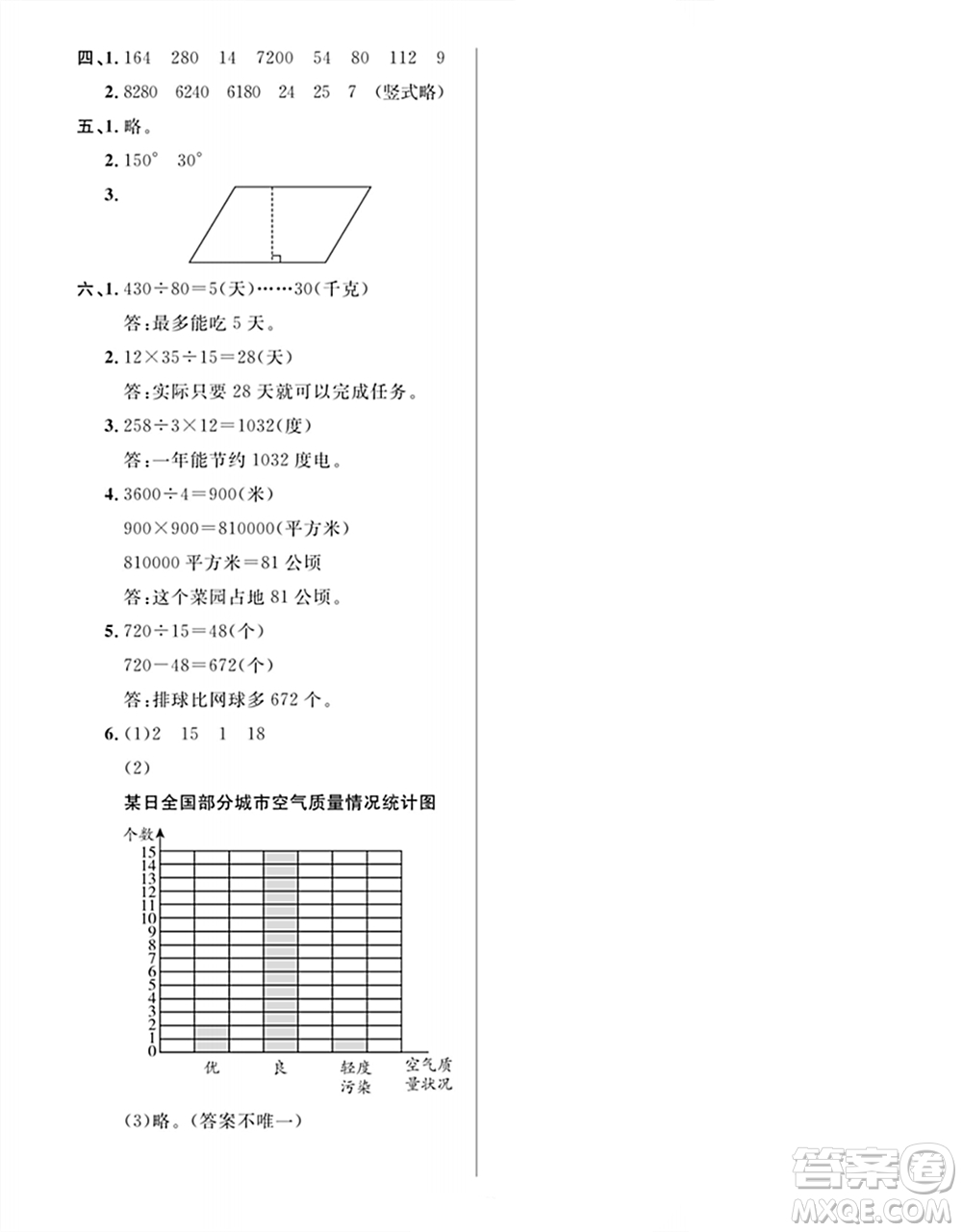 期末奪冠總復習2021期末達標提優(yōu)卷（四）四年級數學上冊RJ人教版試題及答案