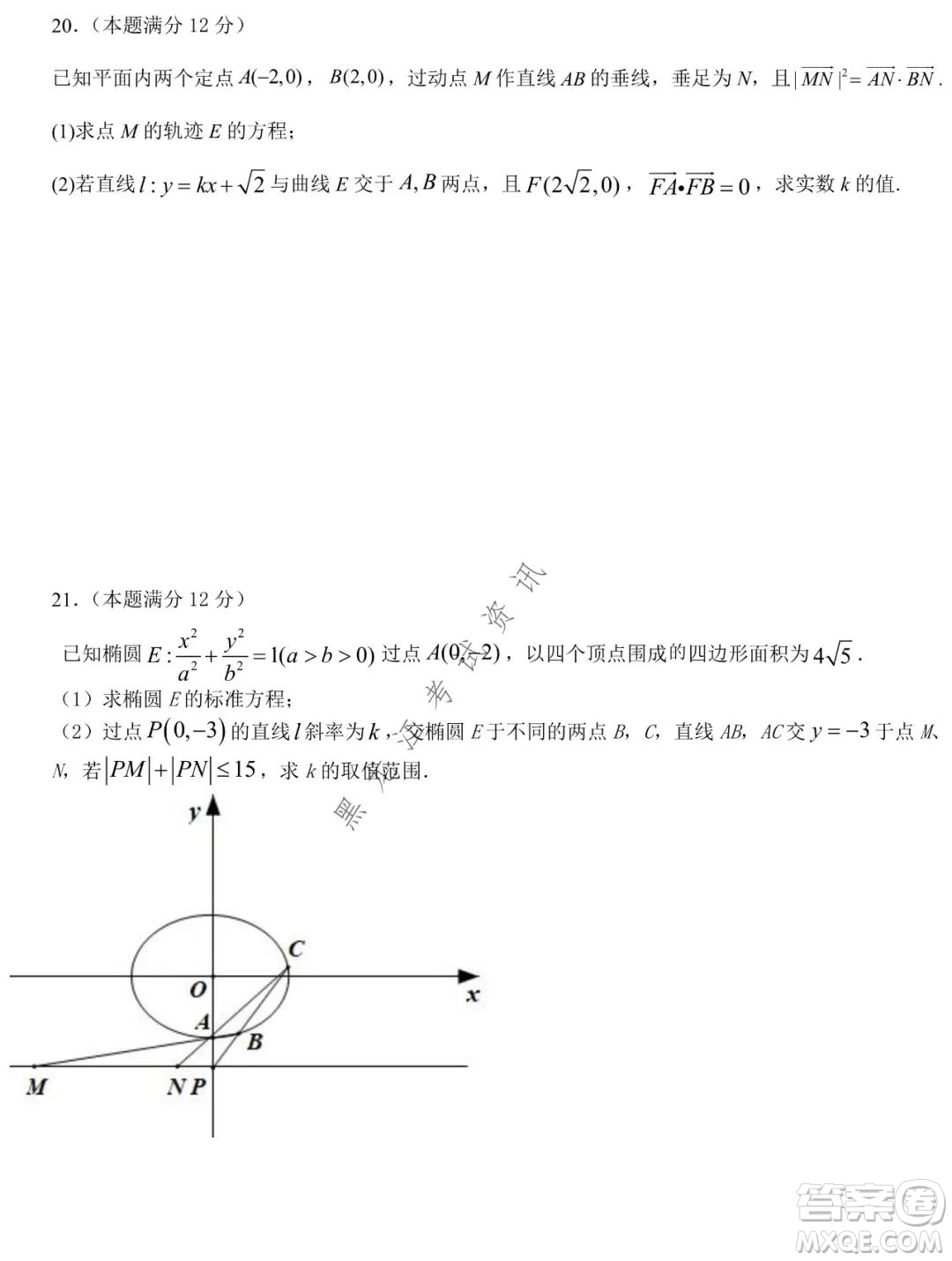 哈師大附中2021-2022學(xué)年高二上學(xué)期期末考試數(shù)學(xué)試題及答案