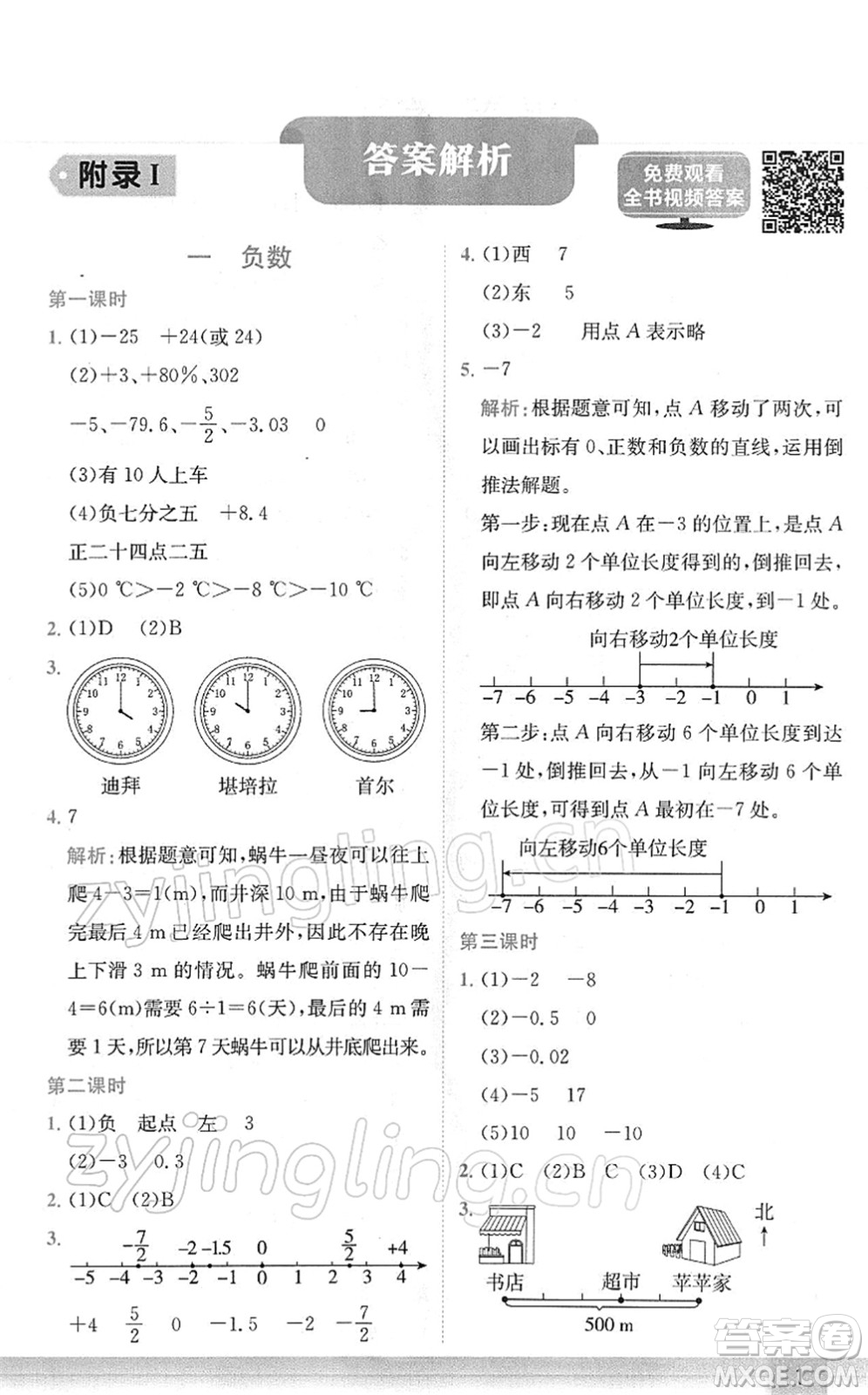 龍門書局2022黃岡小狀元作業(yè)本六年級(jí)數(shù)學(xué)下冊(cè)R人教版廣東專版答案