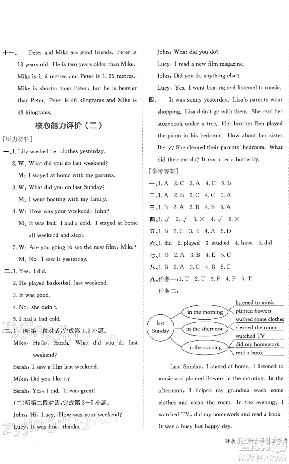 龍門(mén)書(shū)局2022黃岡小狀元作業(yè)本六年級(jí)英語(yǔ)下冊(cè)RP人教PEP版答案